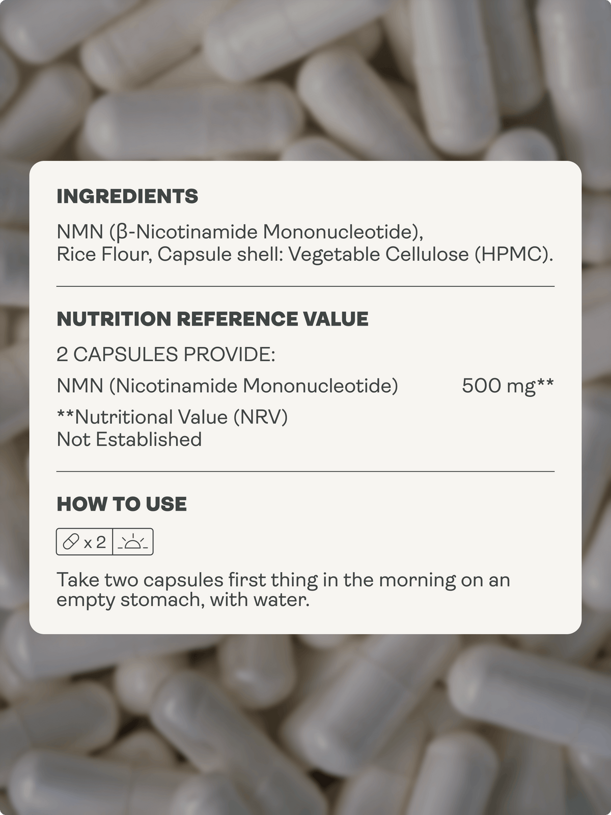 Cápsulas de NMN - Potenciador de NAD+