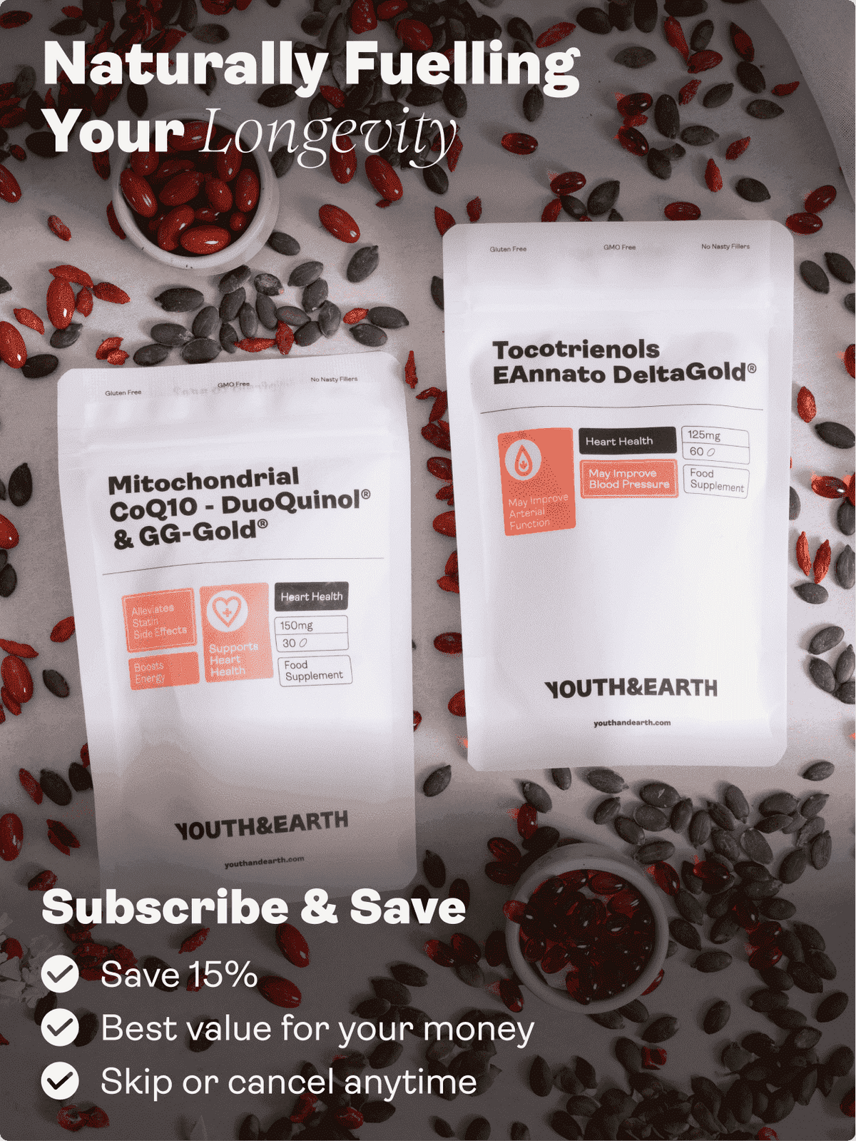 Anti - Cholesterol Bundle (Mitochondrial CoQ10 &amp; Tocotrienols) - Youth &amp; Earth EU Store