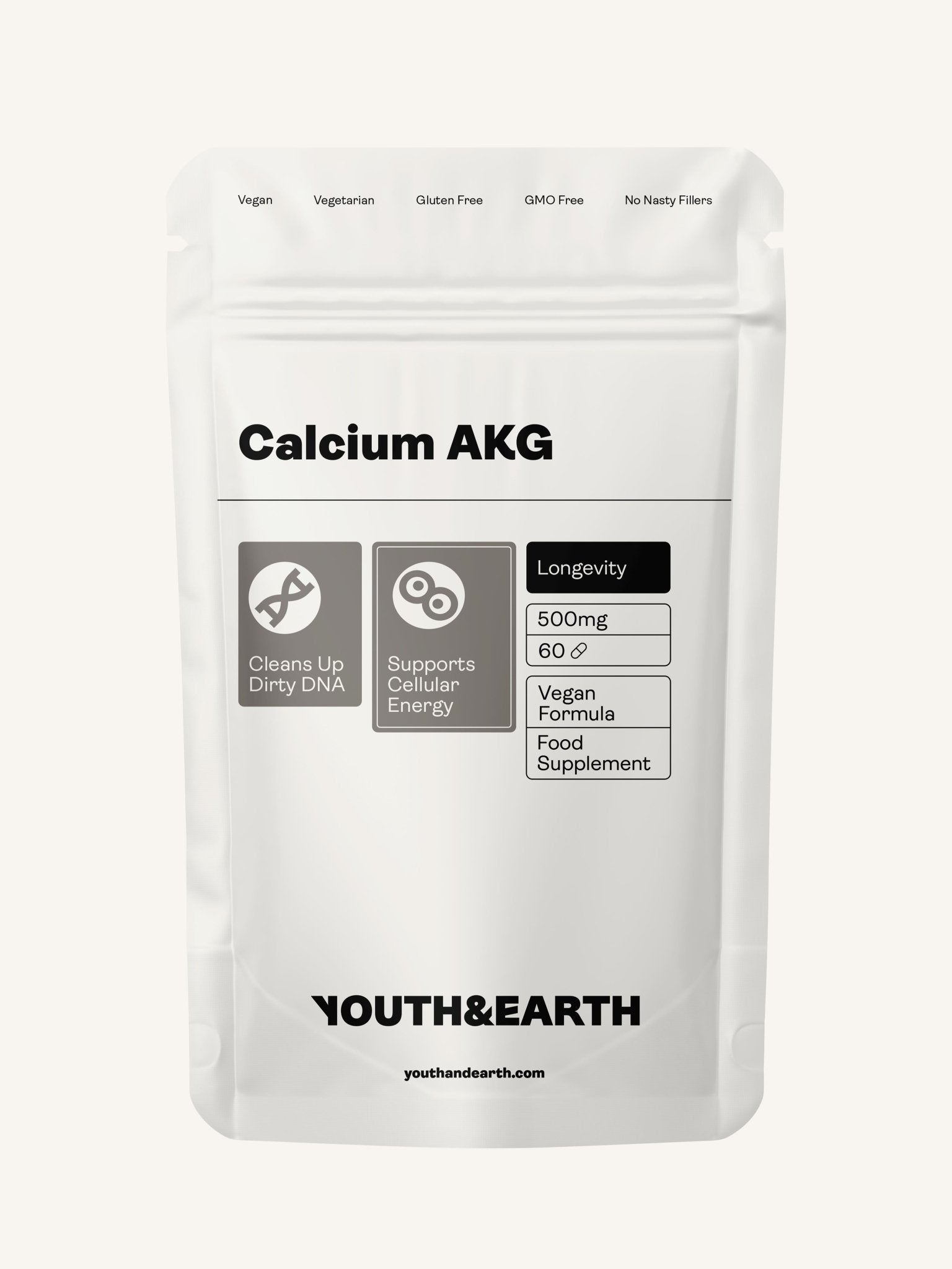 Alfa ceto glutarato de calcio (CALCIO AKG) - 500 mg x 60 cápsulas