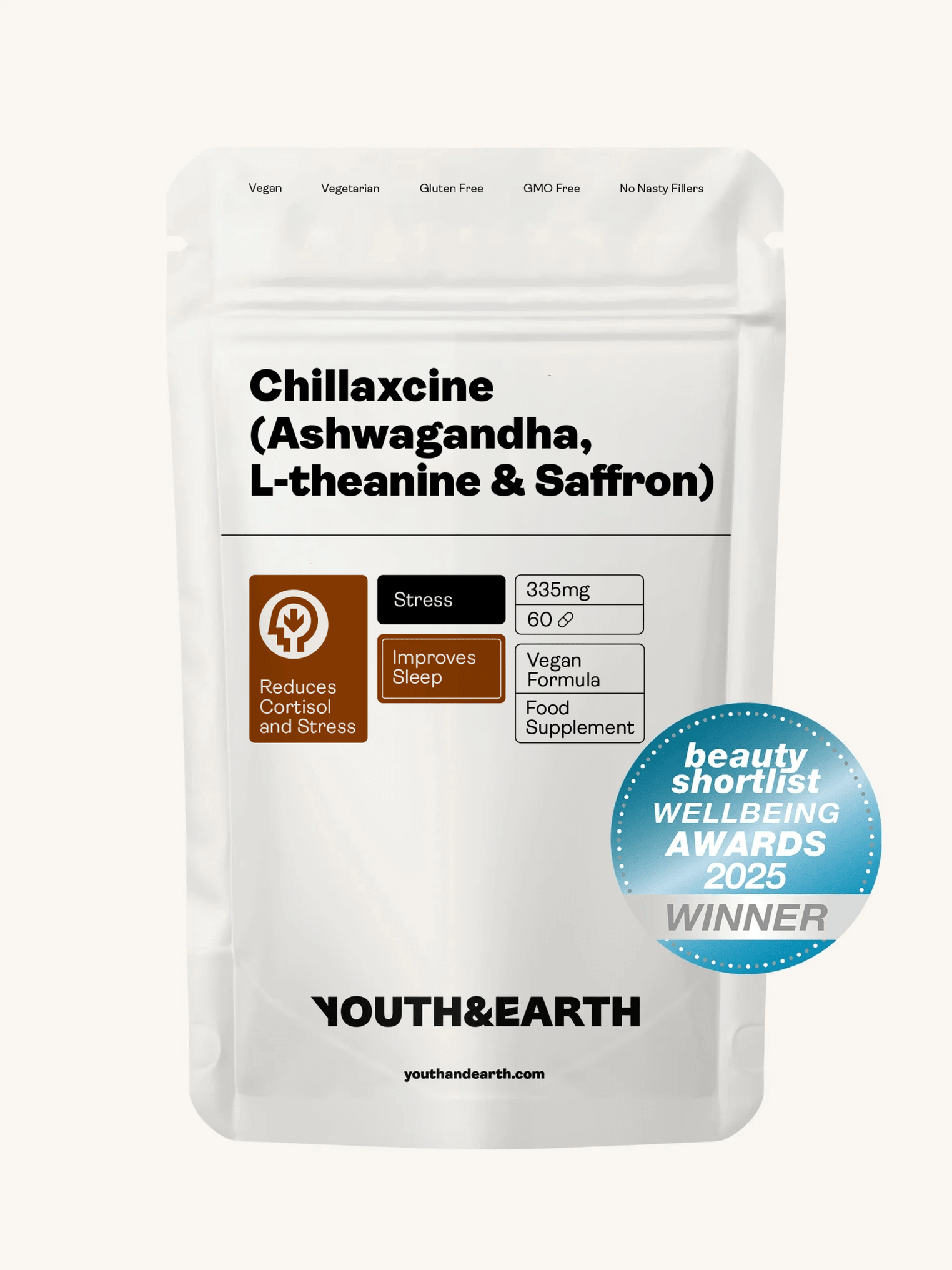 CHILLAXCINE (Ashwagandha, L-Theanin & Safran) 335mg, 60 Kapseln