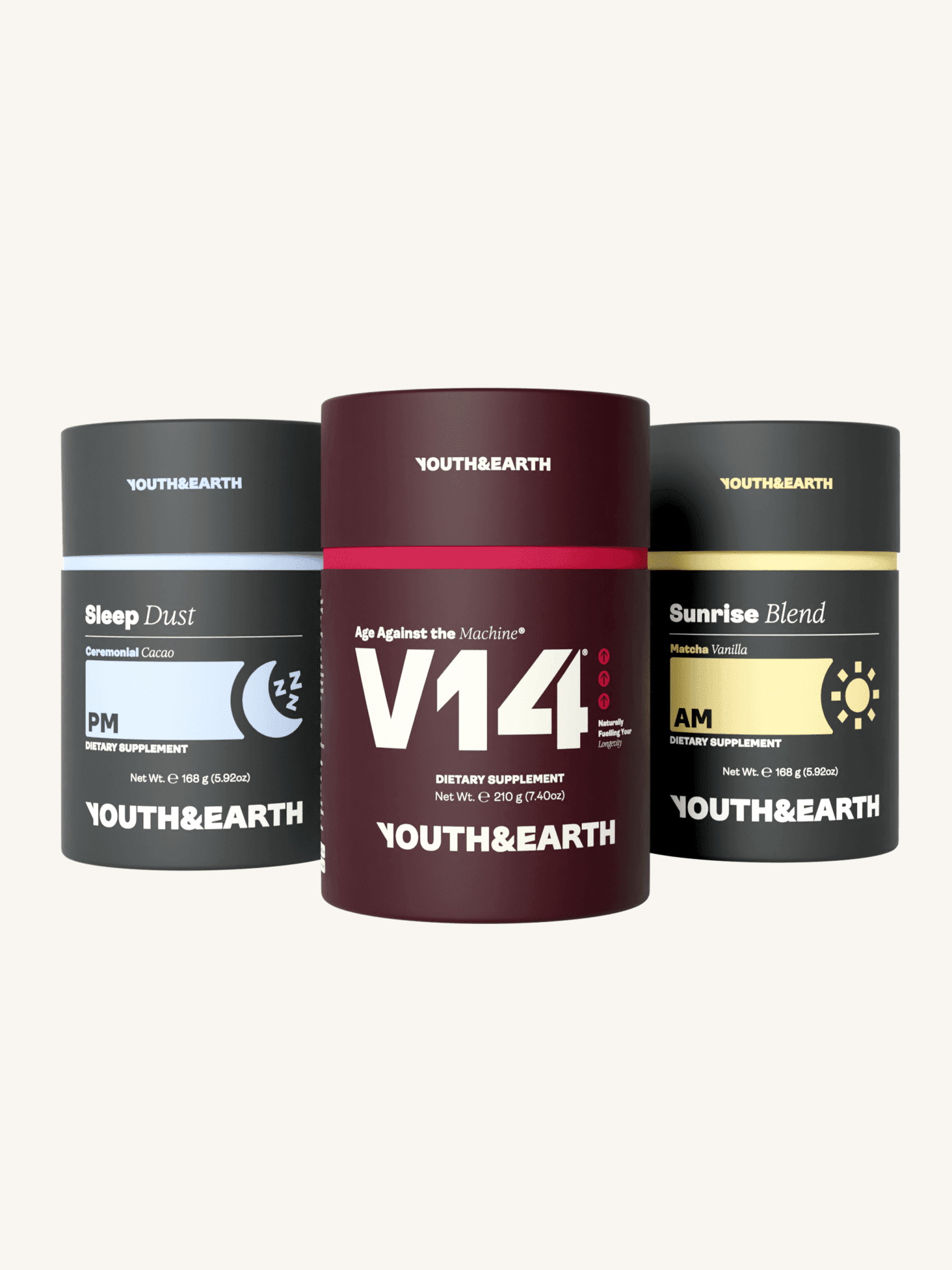 Complete System Bundle (AM: Sunrise Blend + PM: Sleep Dust + V14 Longevity Reds) - Youth & Earth EU Store