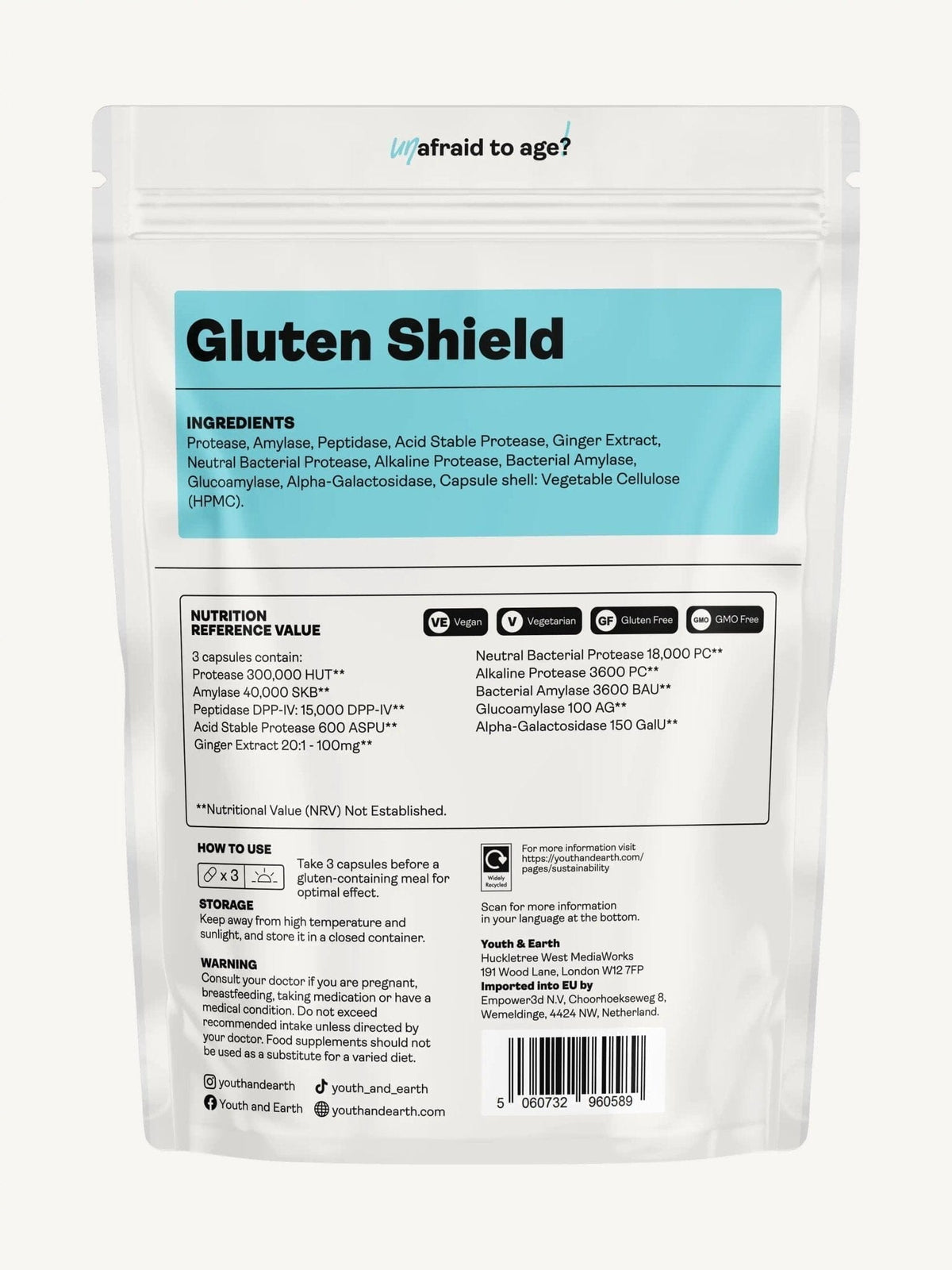 Gluten Shield 90 Capsules - Youth &amp; Earth EU Store