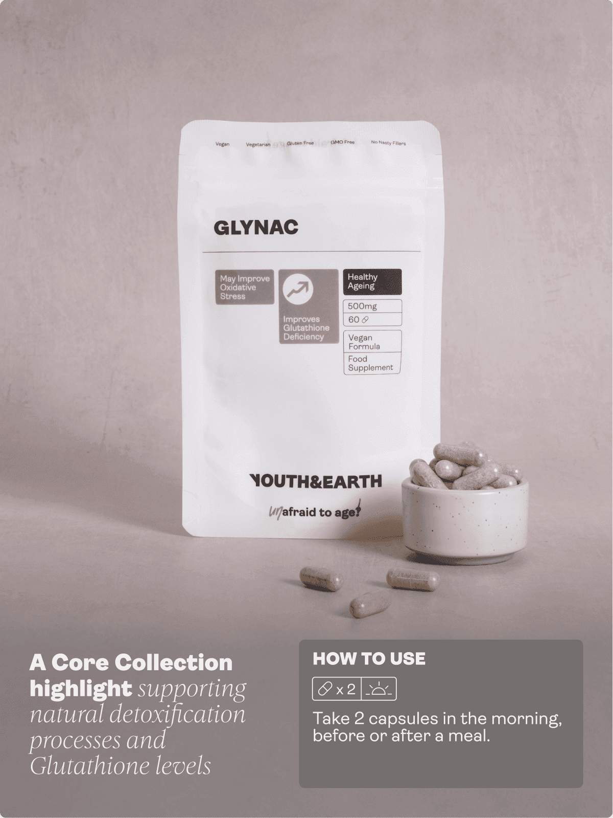 GLYNAC – 500mg x 60 Capsules - Youth &amp; Earth EU Store