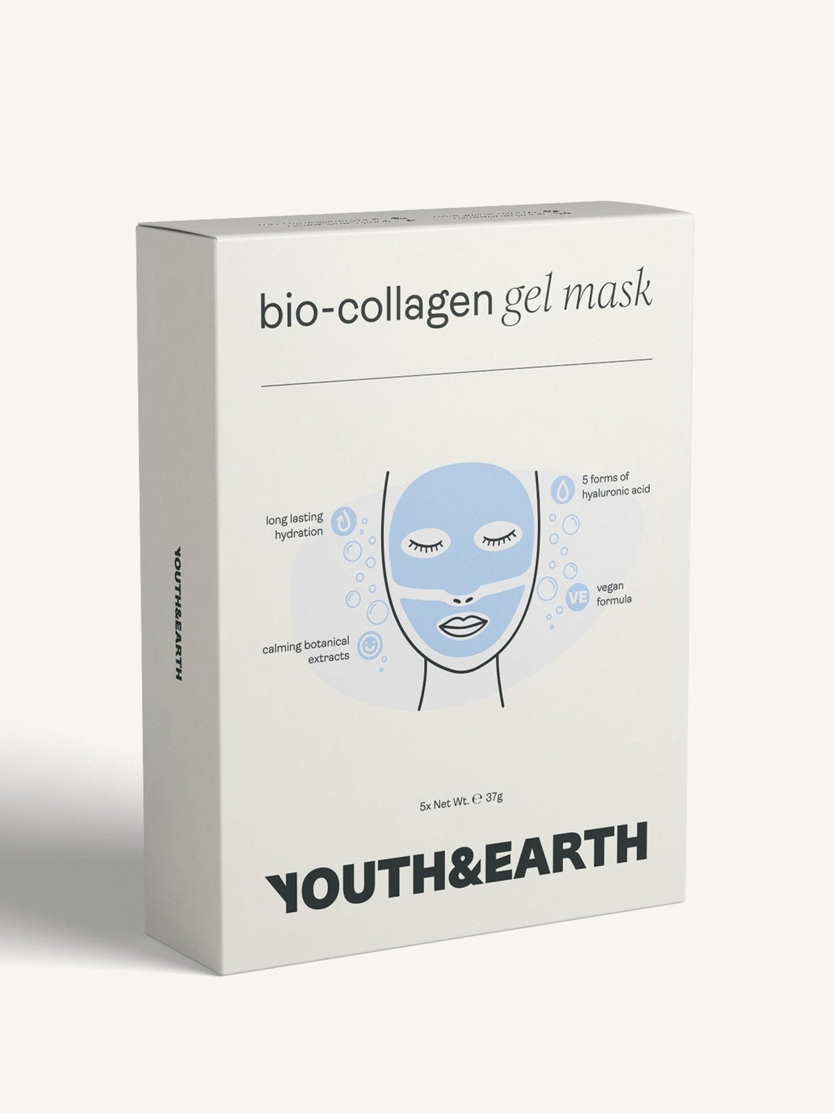 Hyaluronic Acid Face Mask - Bio - Collagen Gel - Youth &amp; Earth EU Store