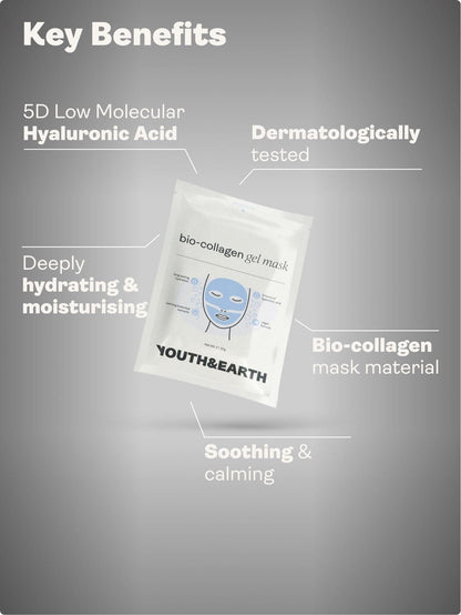 Ácido hialurónico - Máscara facial em gel - Youth & Earth EU Store