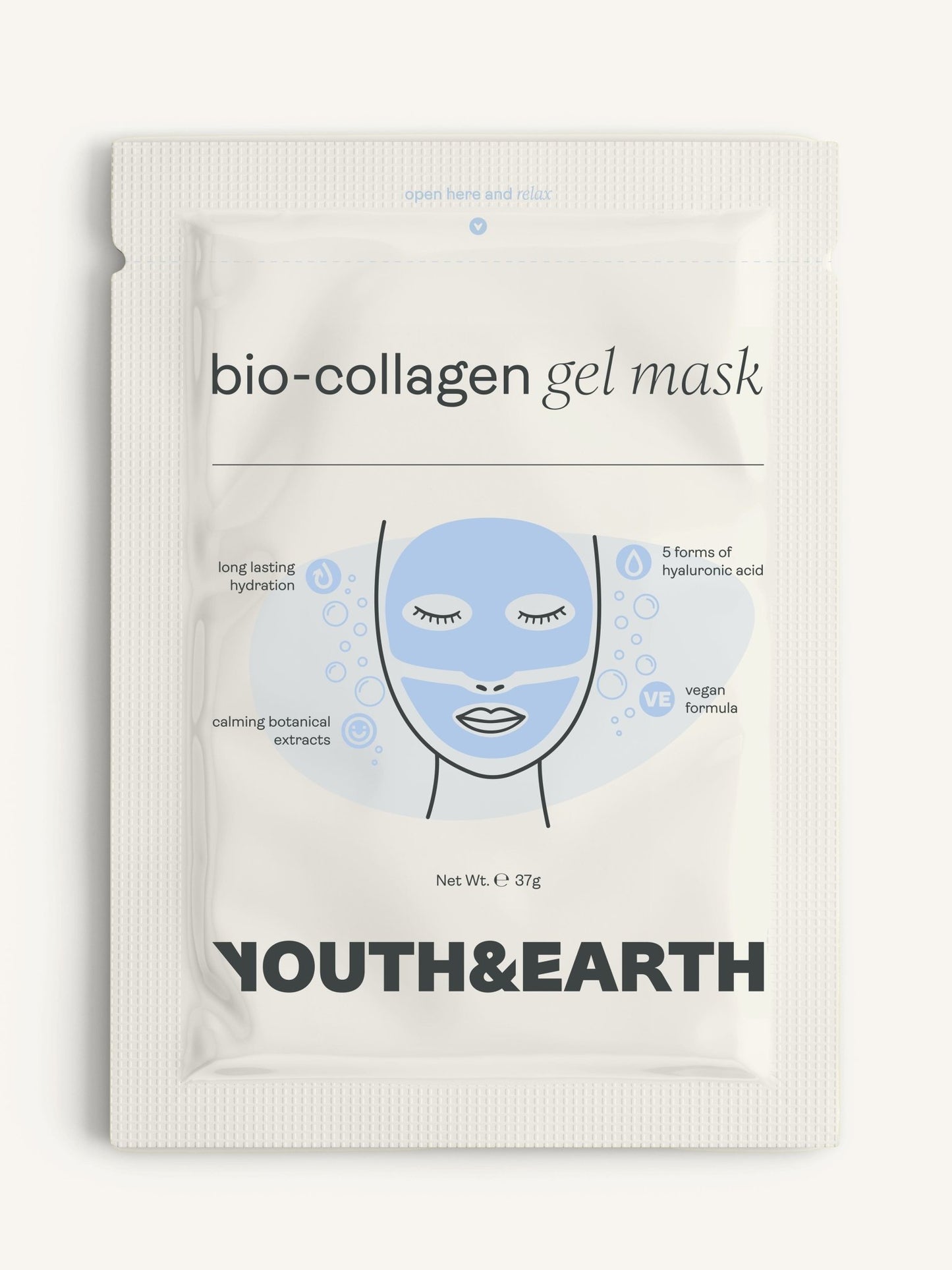Ácido hialurónico - Máscara facial em gel - Youth & Earth EU Store