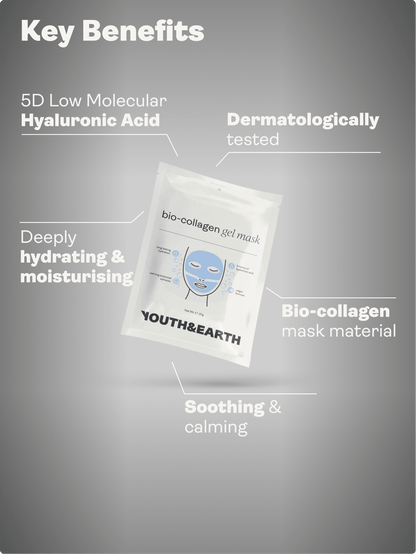 Ácido hialurónico - Máscara facial em gel - Youth & Earth EU Store
