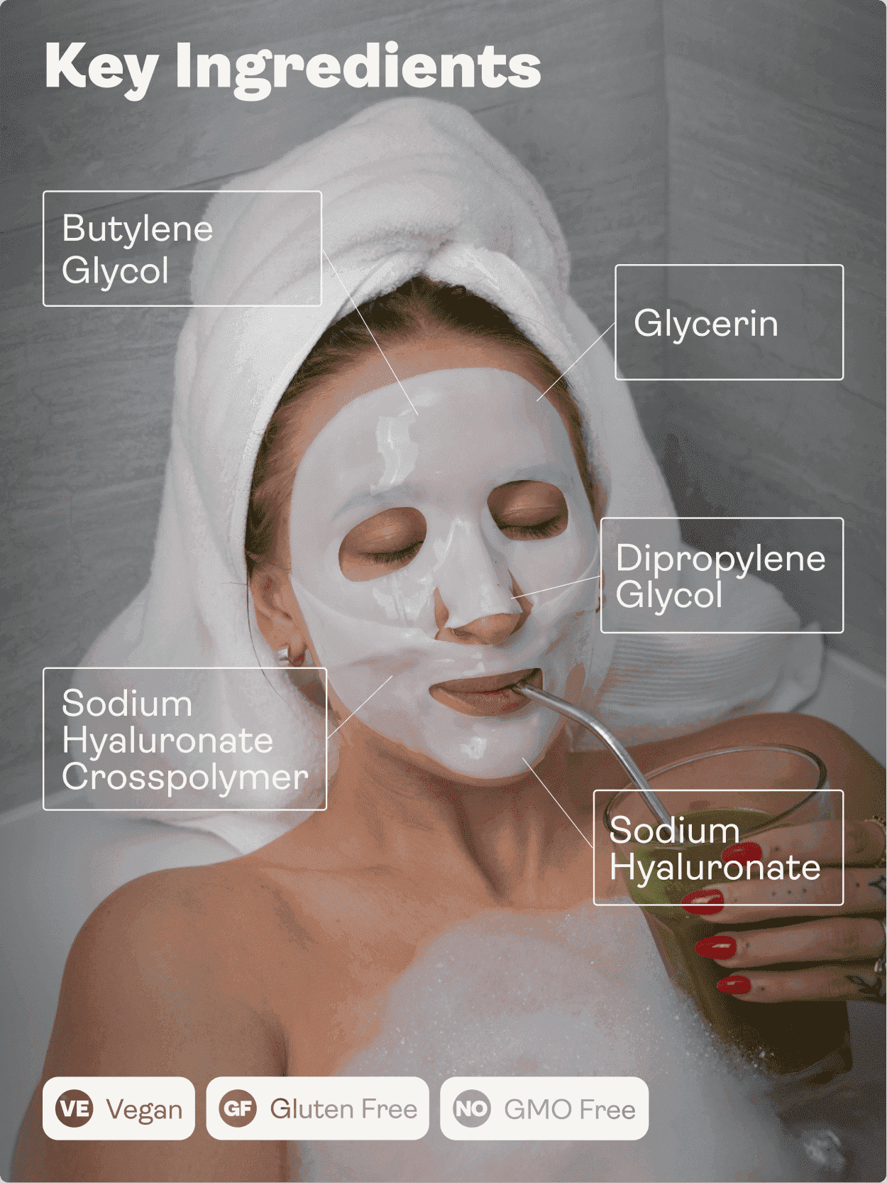 Ácido hialurónico - Máscara facial em gel - Youth & Earth EU Store