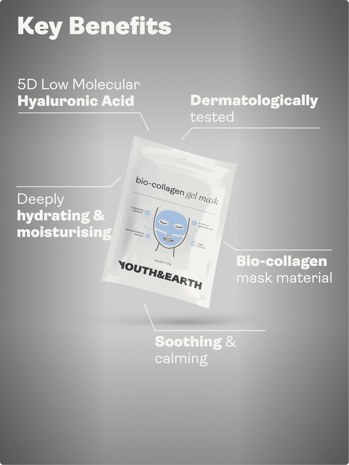 Hyaluronic Acid Gel Face Mask - Youth &amp; Earth EU Store