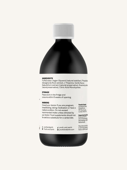 Liposomal Ashwagandha 200mg & L'Theanine 200mg – Coffee & Vanilla Flavour, 250ml - Youth & Earth EU Store