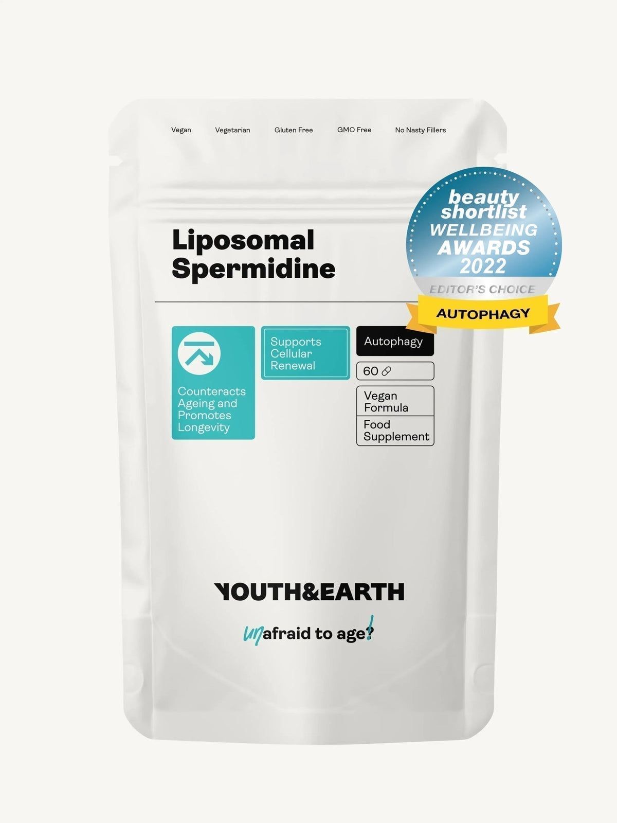 Liposomal Spermidine 5.49mg x 60 Capsules - Youth &amp; Earth EU Store