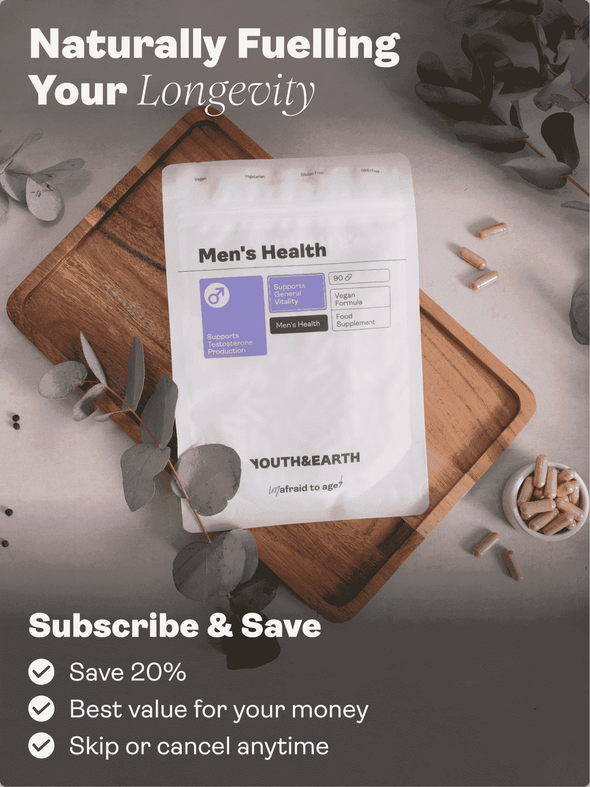 Men&#39;s Health 90 Capsules - Youth &amp; Earth EU Store