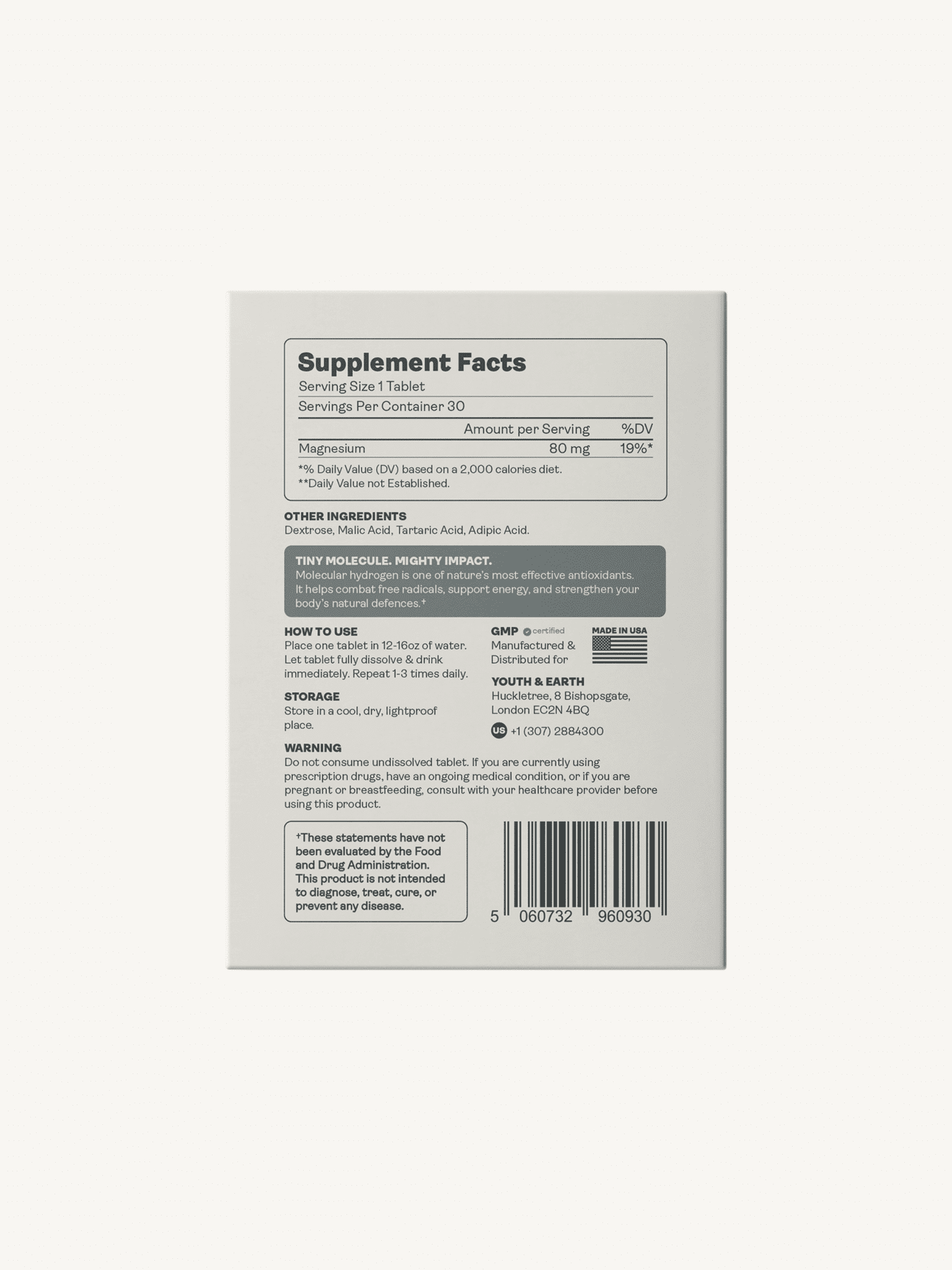 Molecular Hydrogen Tabs - Youth & Earth EU Store