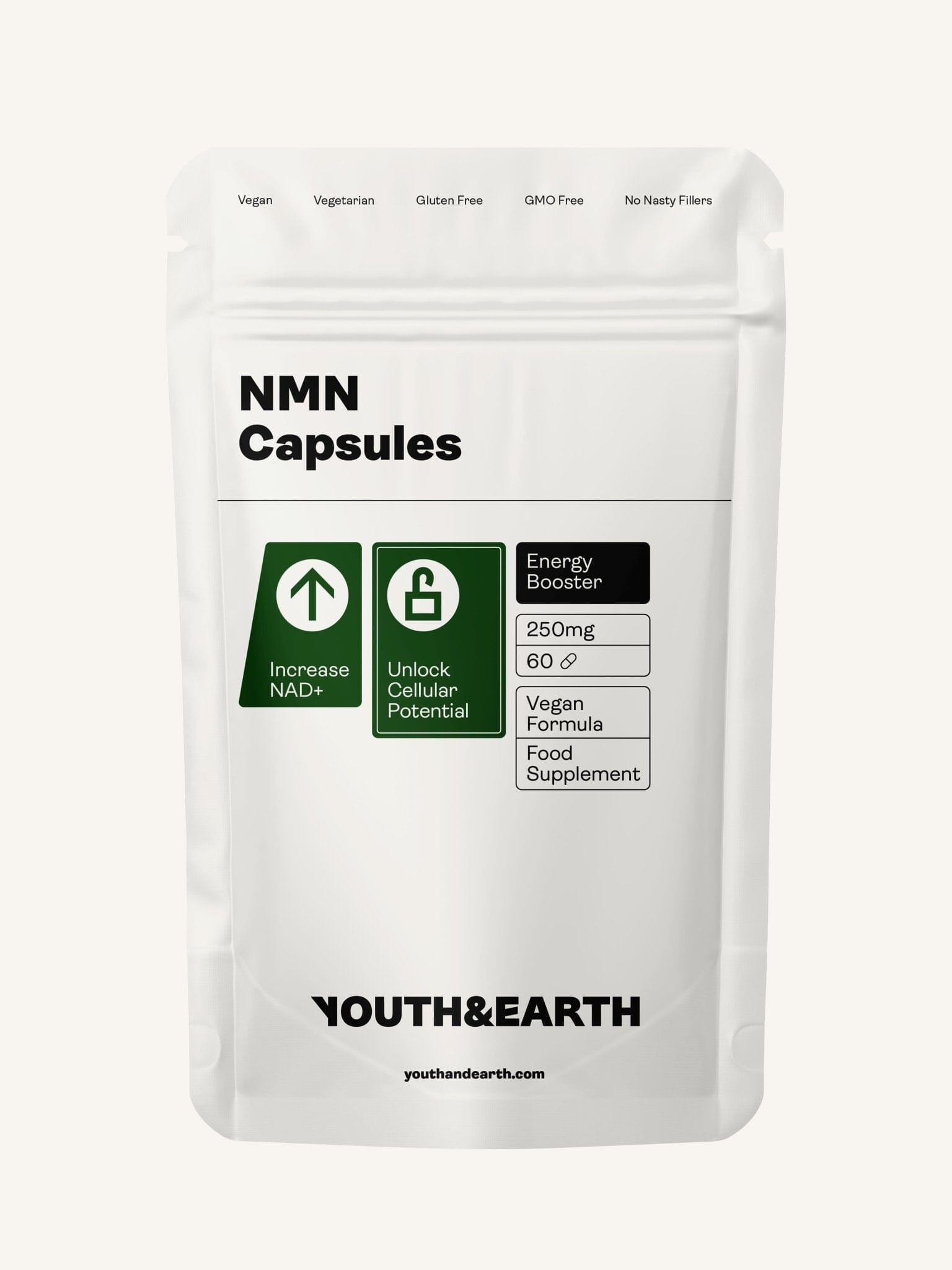 NMN - 60 Capsules Youth & Earth EU Store 250mg 