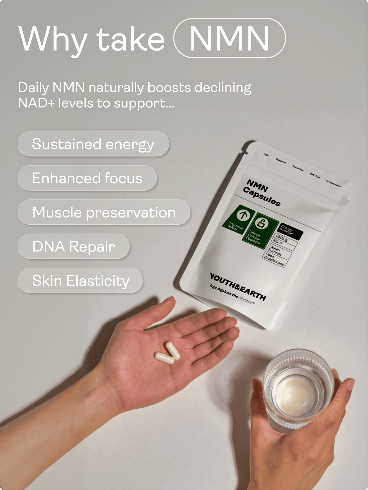 Capsule di NMN - Integratore di NAD+ - Negozio Youth & Earth