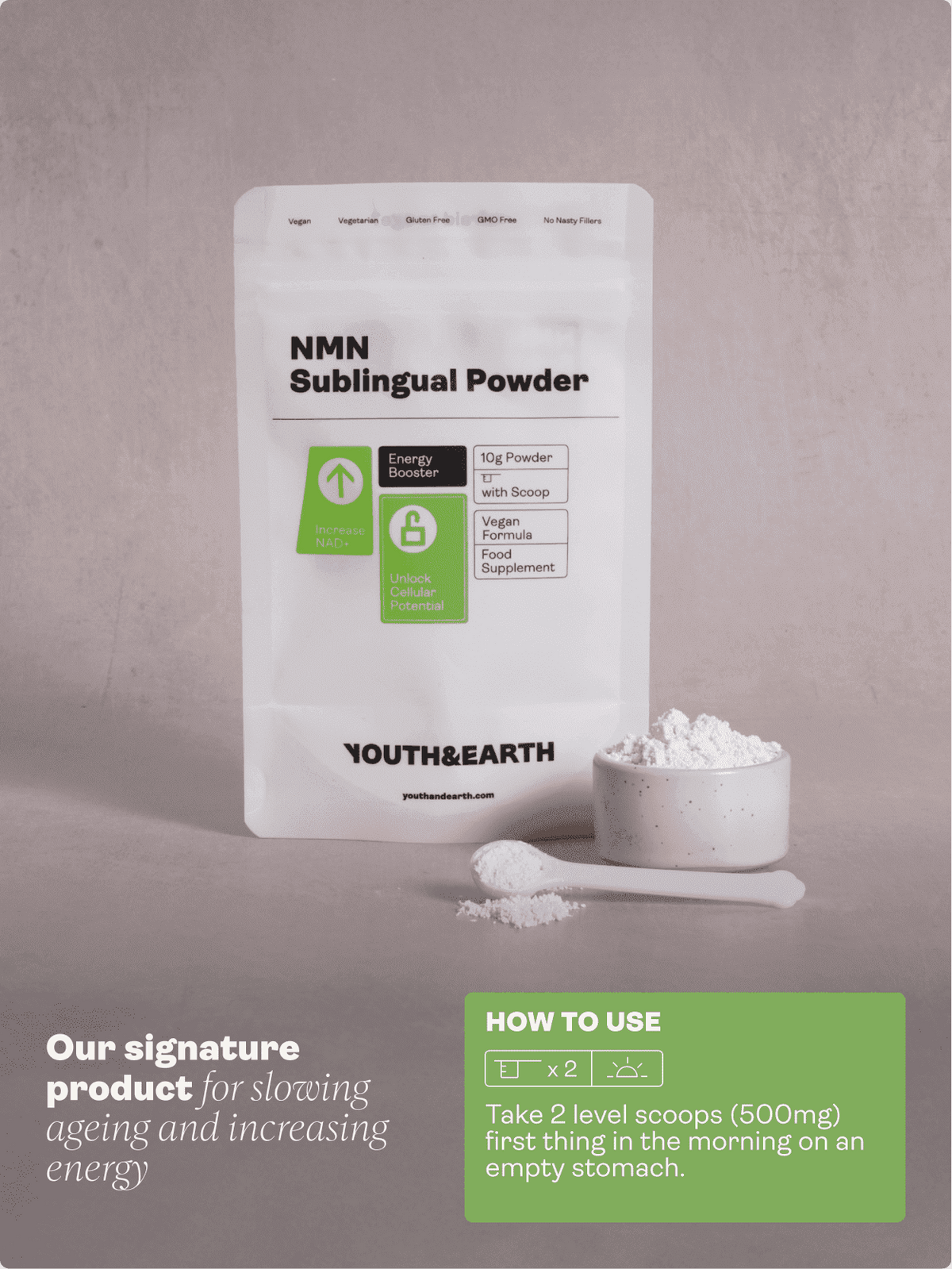 NMN Sublingual Powder - Youth &amp; Earth EU Store