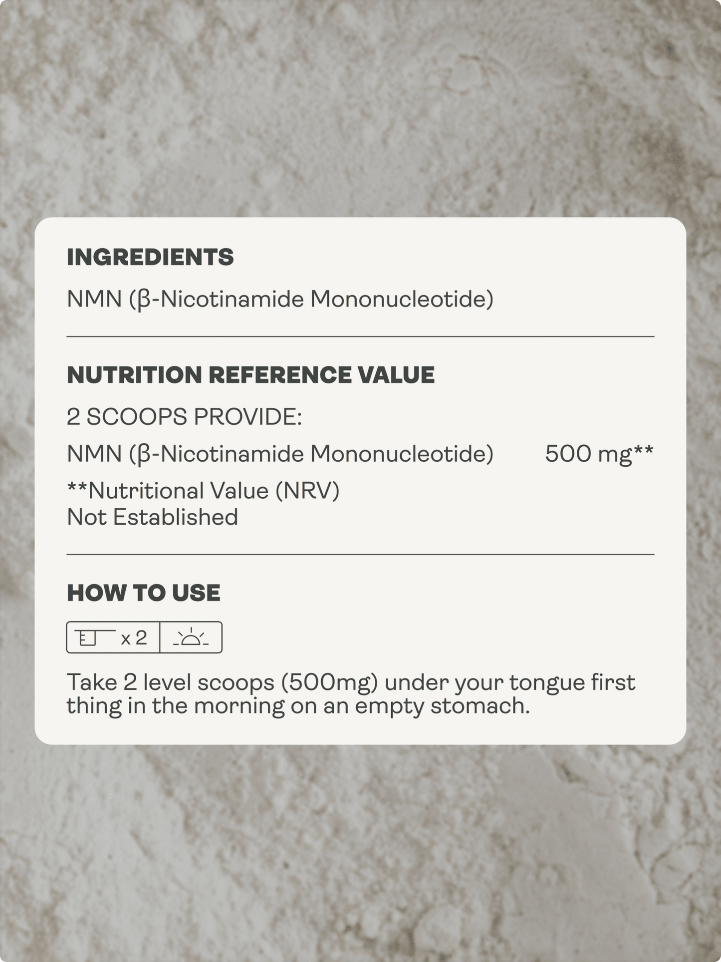 NMN Sublingual Powder - NAD+ Booster - Youth & Earth EU Store