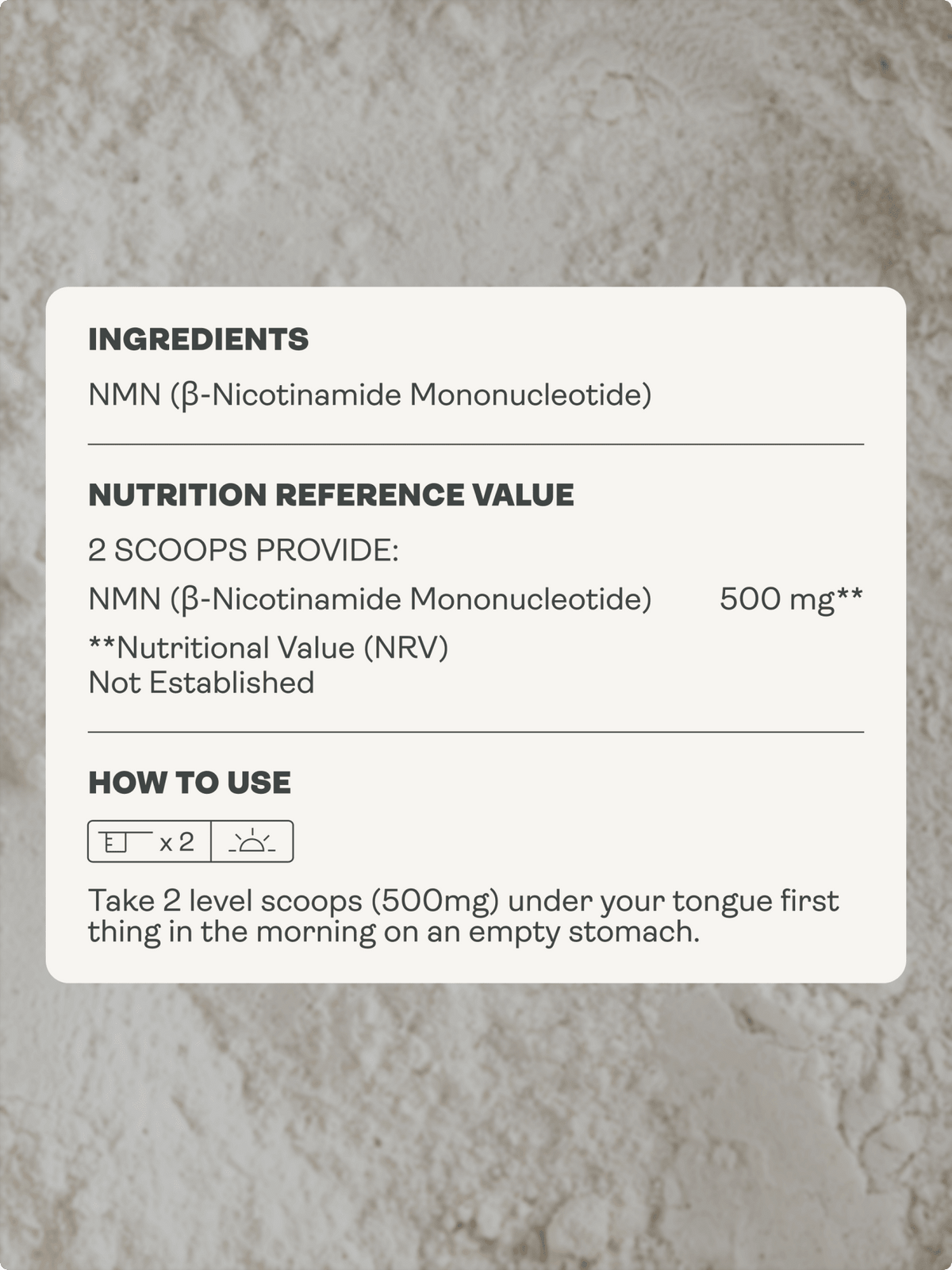 NMN em pó sublingual - Potenciador de NAD+ - Loja Youth & Earth