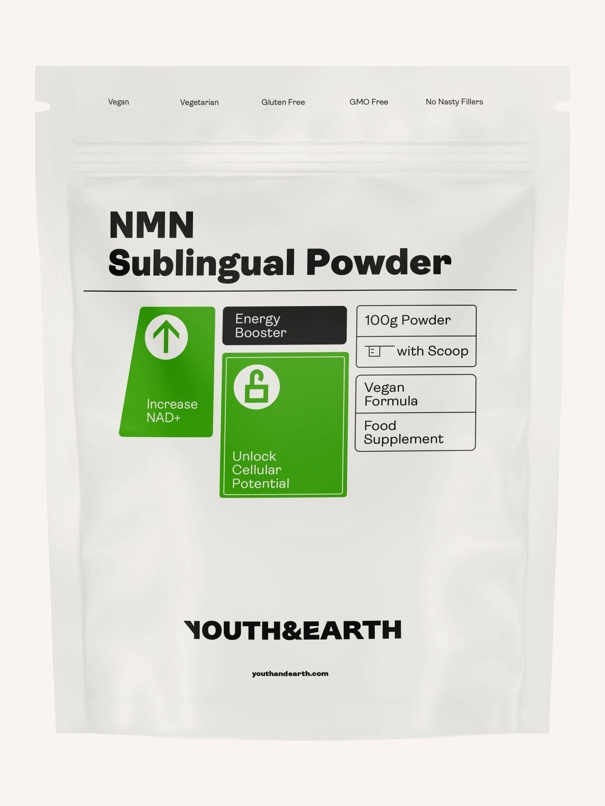 NMN Sublingual Powder Youth &amp; Earth EU Store 100g 