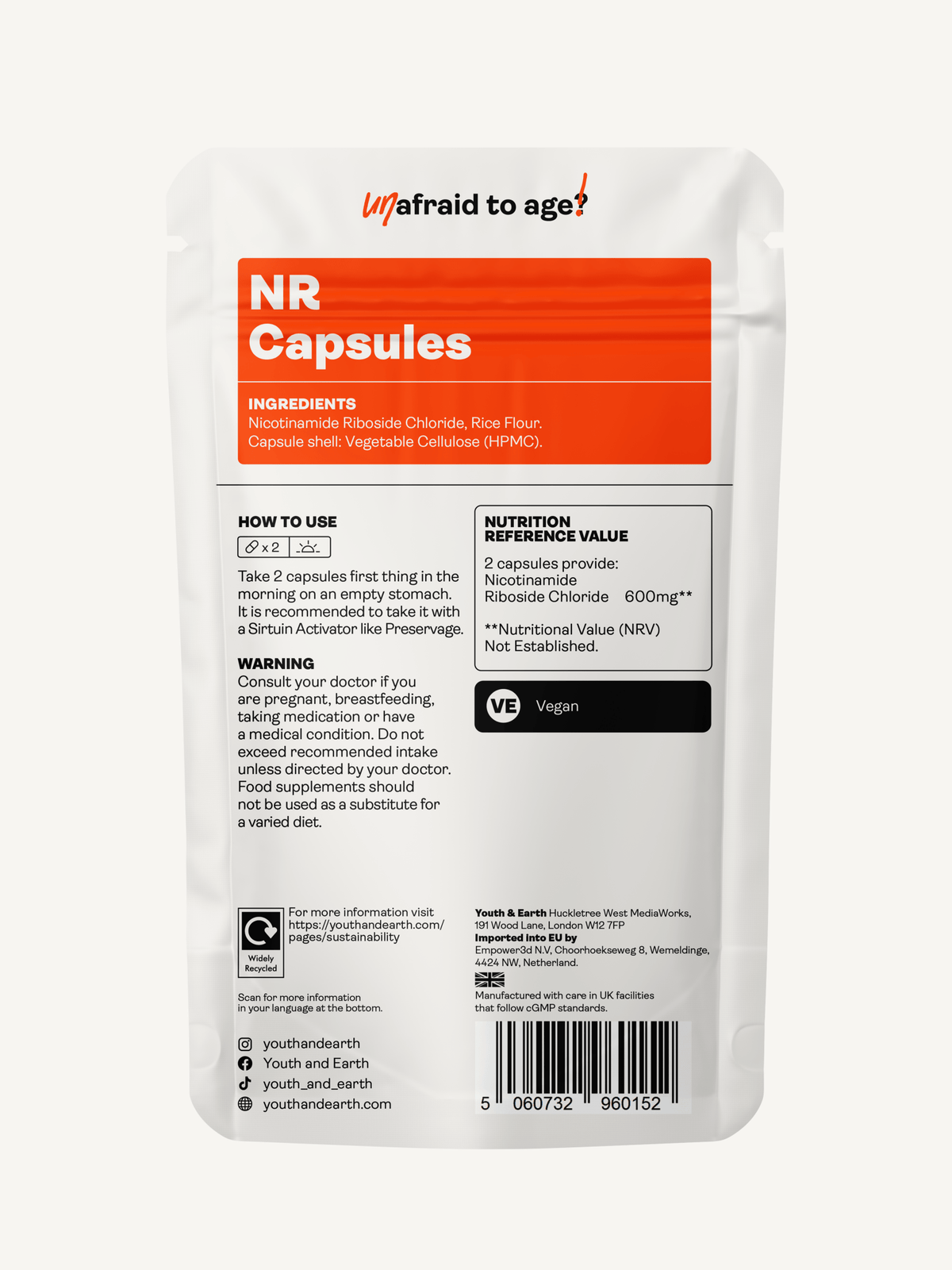 NR Capsules – 300mg x 60 Capsules - Youth &amp; Earth EU Store