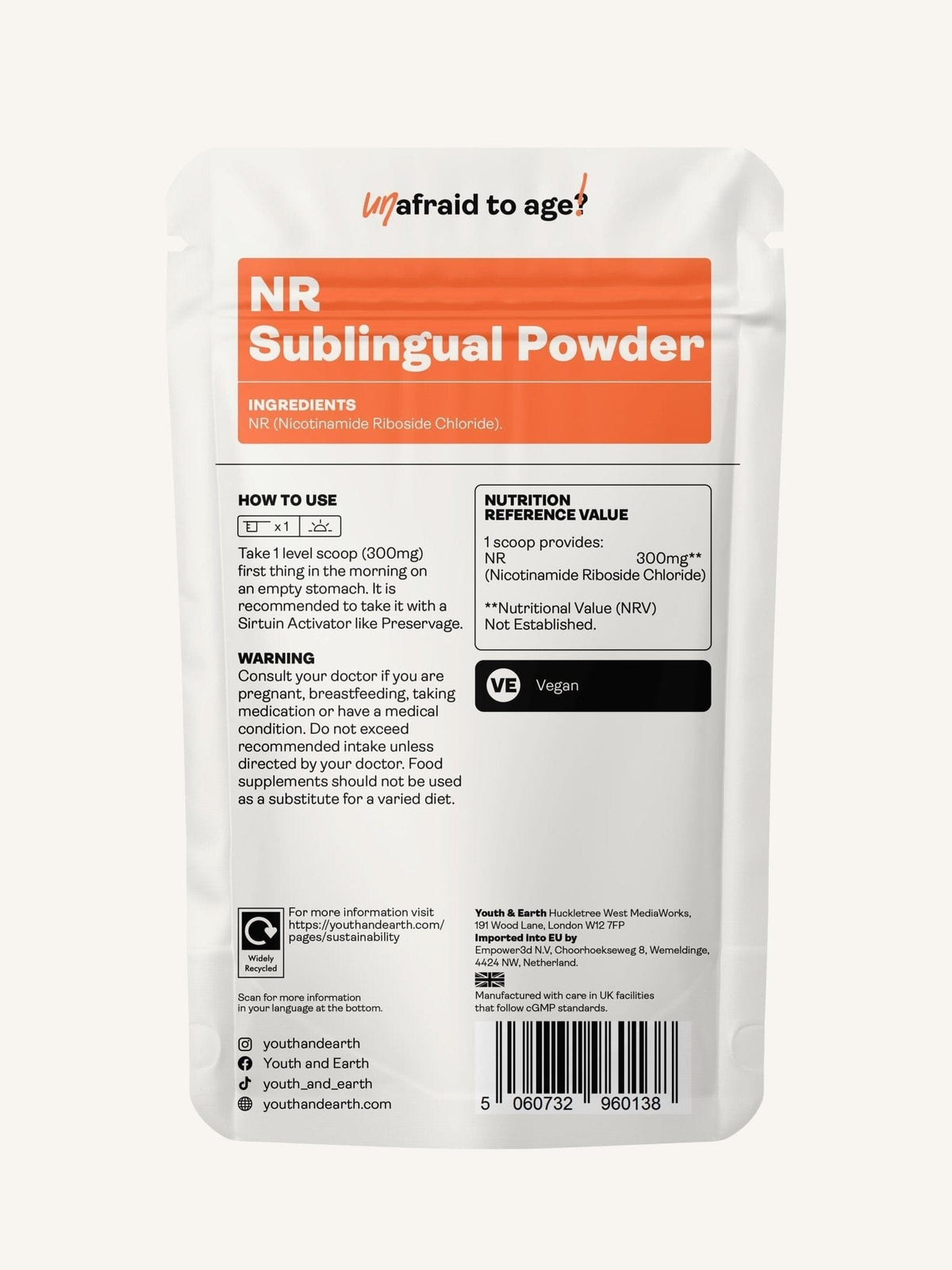 NR Sublingual Powder 30g - Youth &amp; Earth EU Store