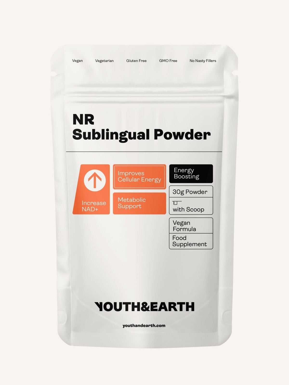 NR Sublingual Powder 30g NAD+ Boosters Youth &amp; Earth EU Store 