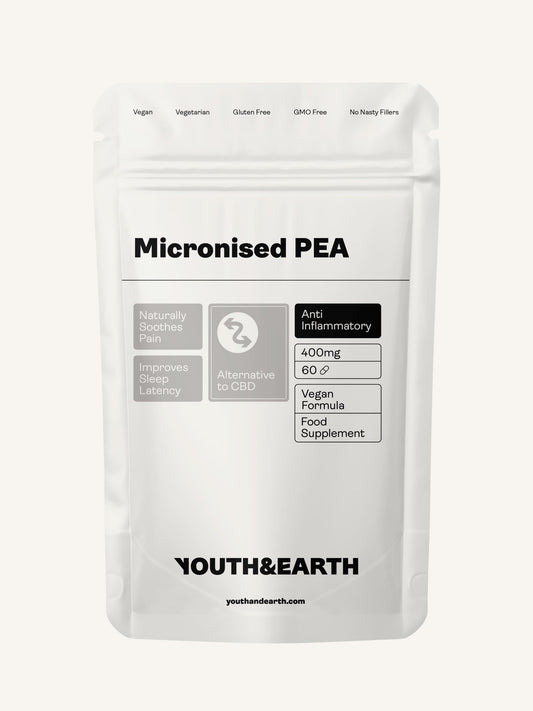 PEA (Palmitoylethanolamide) Micronised – 400mg, 60 Capsules - Youth & Earth EU Store