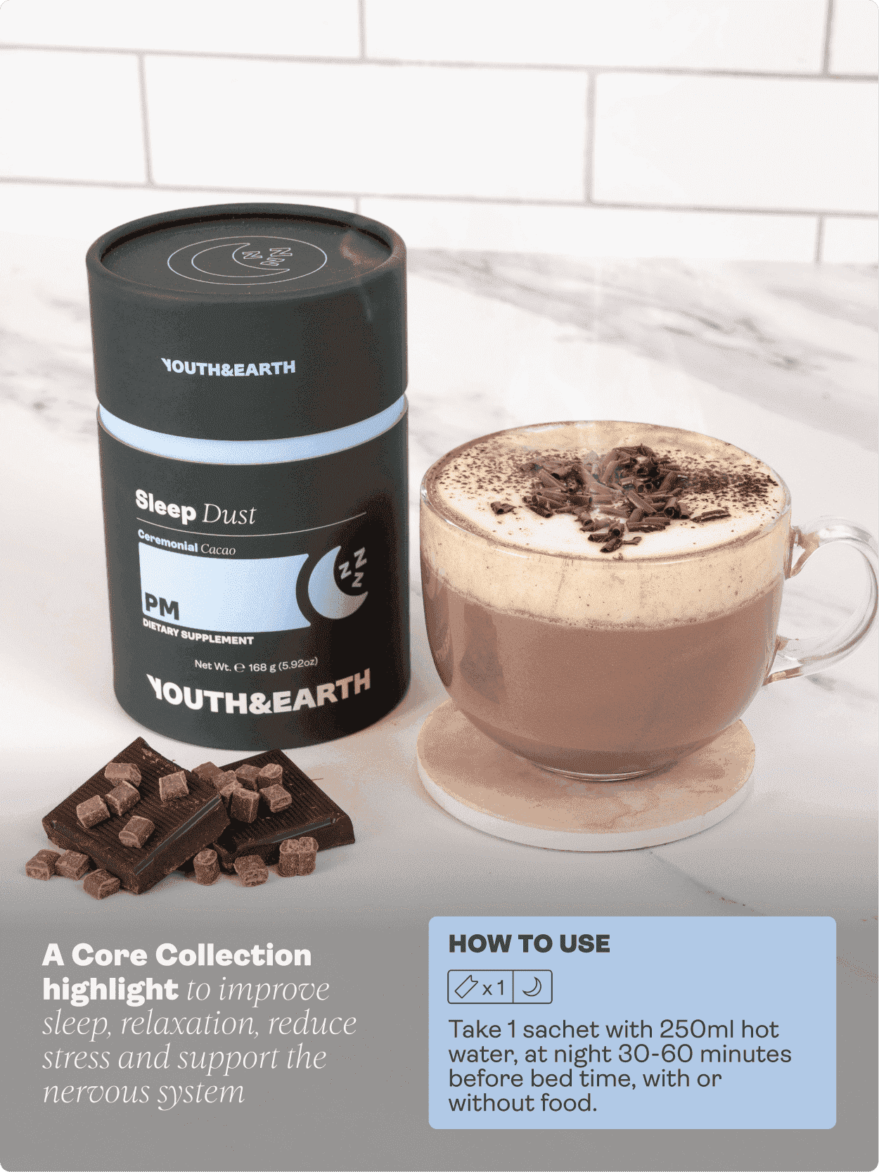 PM: Sleep Dust - Ceremonial Cacao - Youth & Earth EU Store