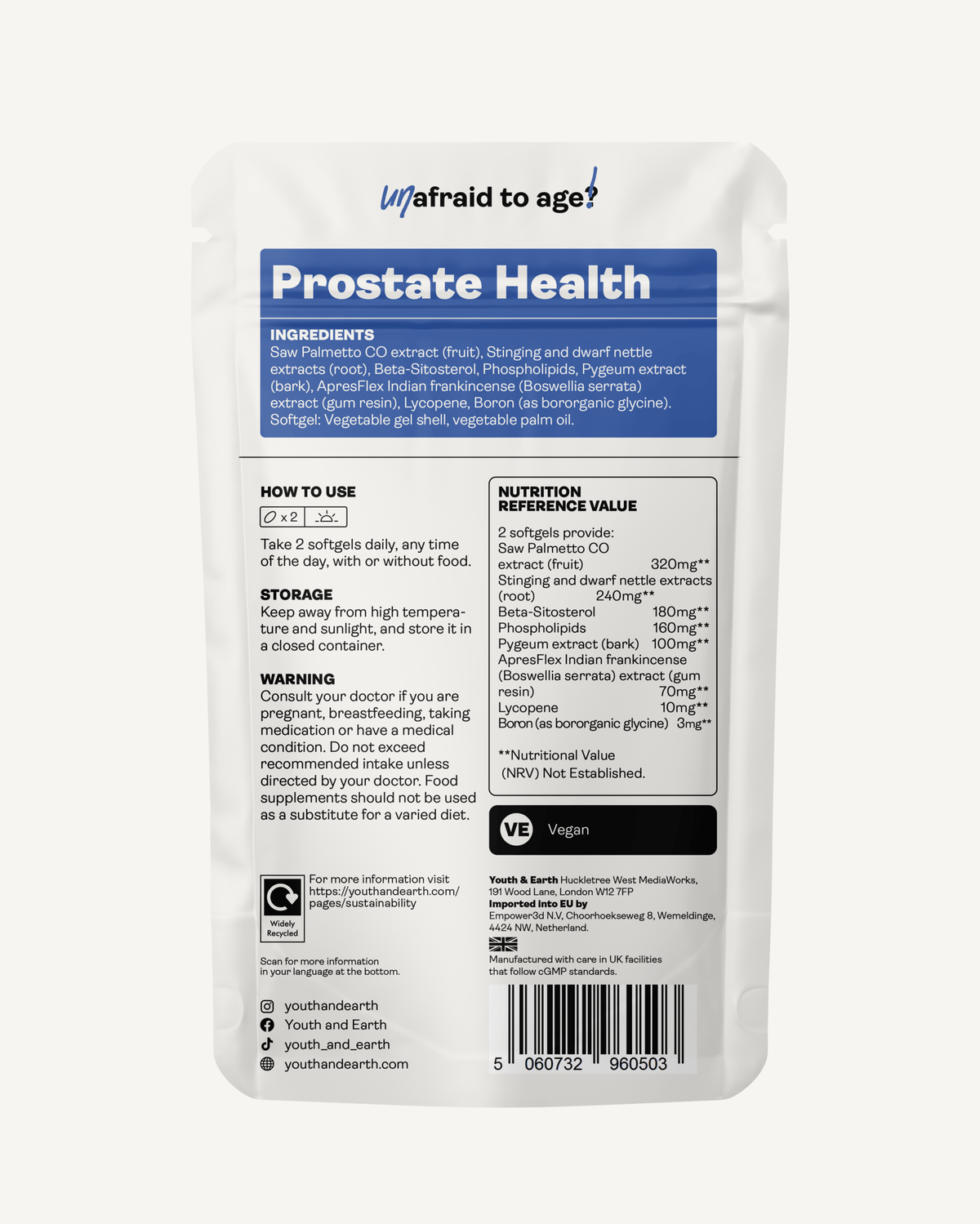Prostate Health 541mg x 60 Capsules - Youth &amp; Earth EU Store