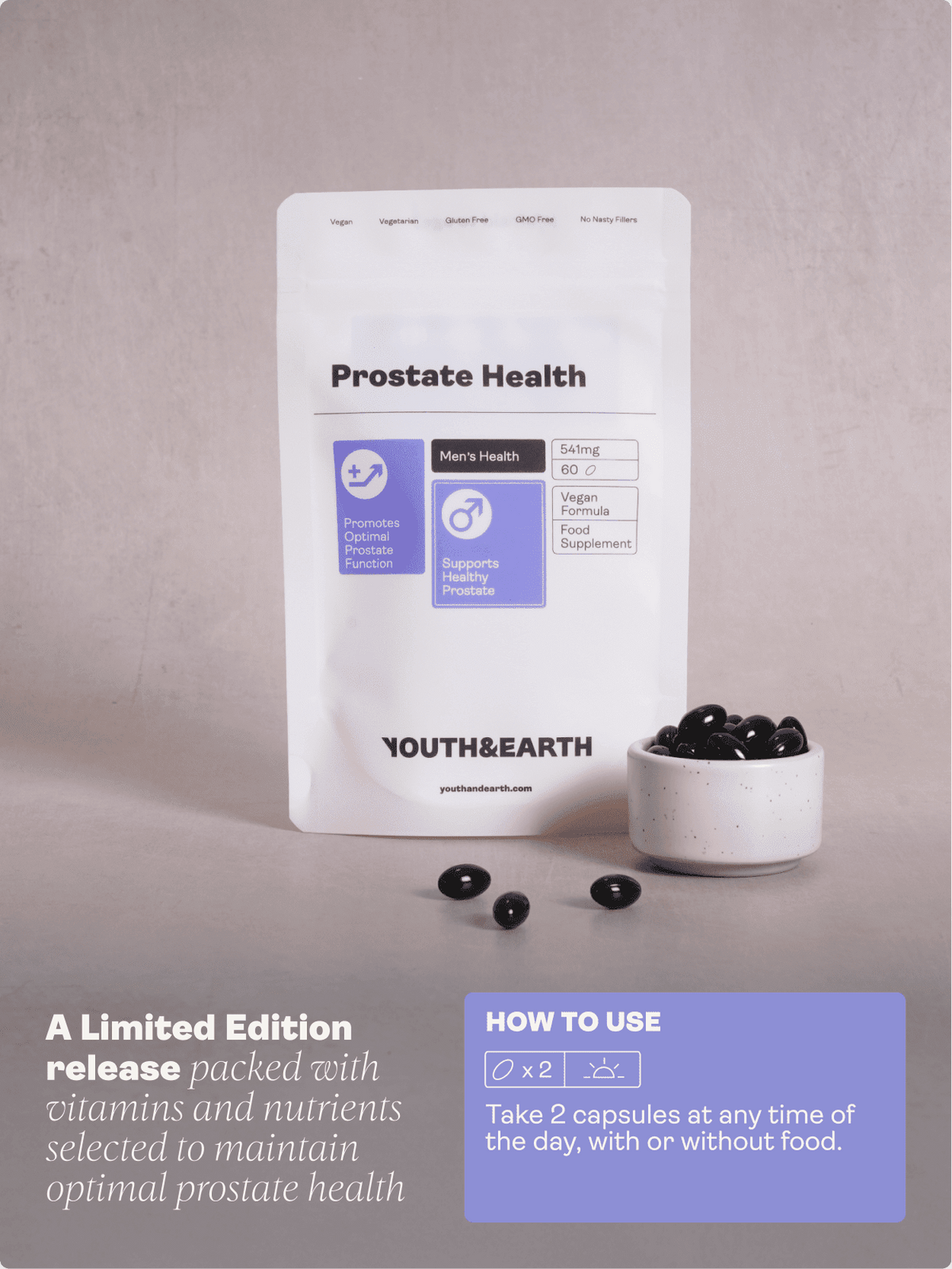 Prostate Health 541mg x 60 Capsules - Youth &amp; Earth EU Store