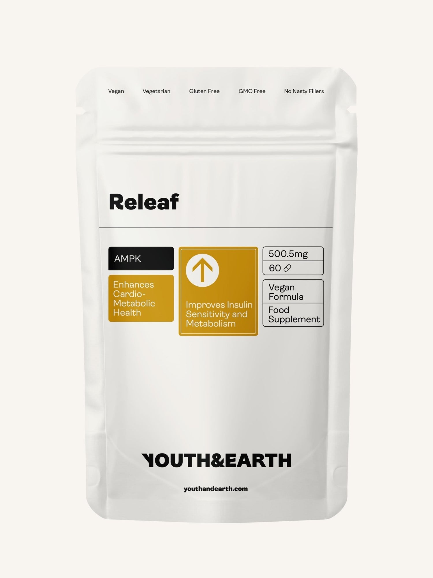 Releaf (Berberina, Silimarina, Picolinato de Crómio) 500,5mg, 60 Cápsulas - Youth & Earth EU Store