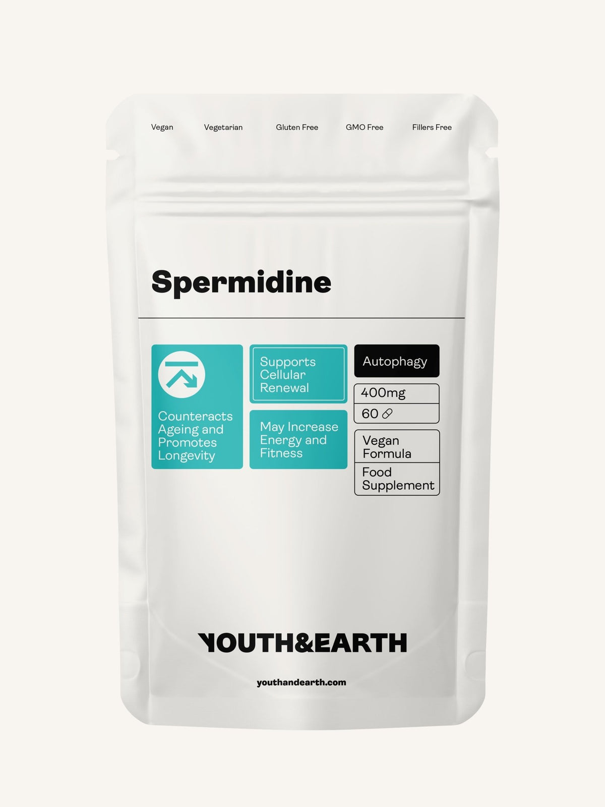 Spermidine – 400mg x 60 Capsules - Youth &amp; Earth EU Store