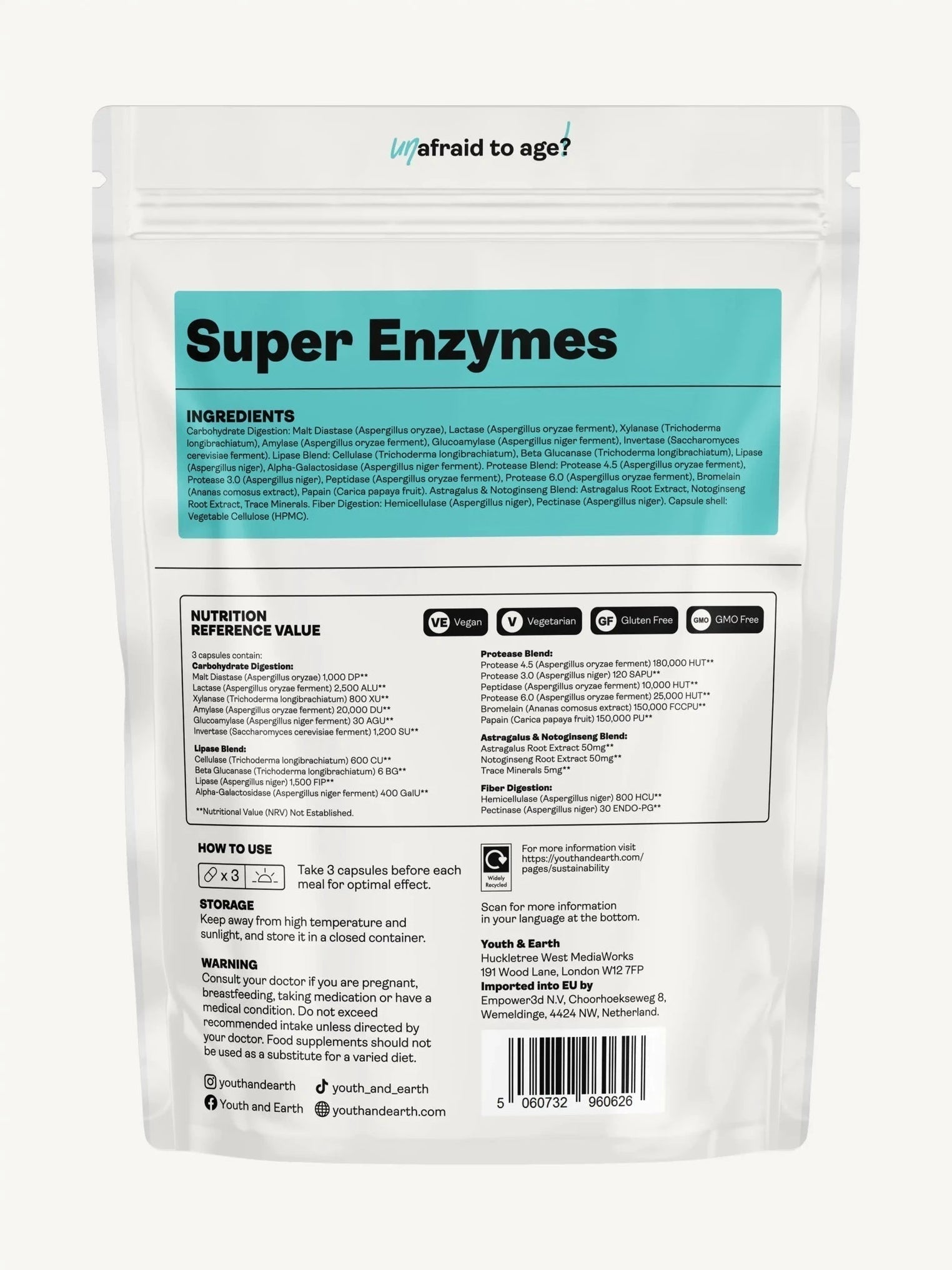 Super Enzymes 90 Capsules - Youth & Earth EU Store
