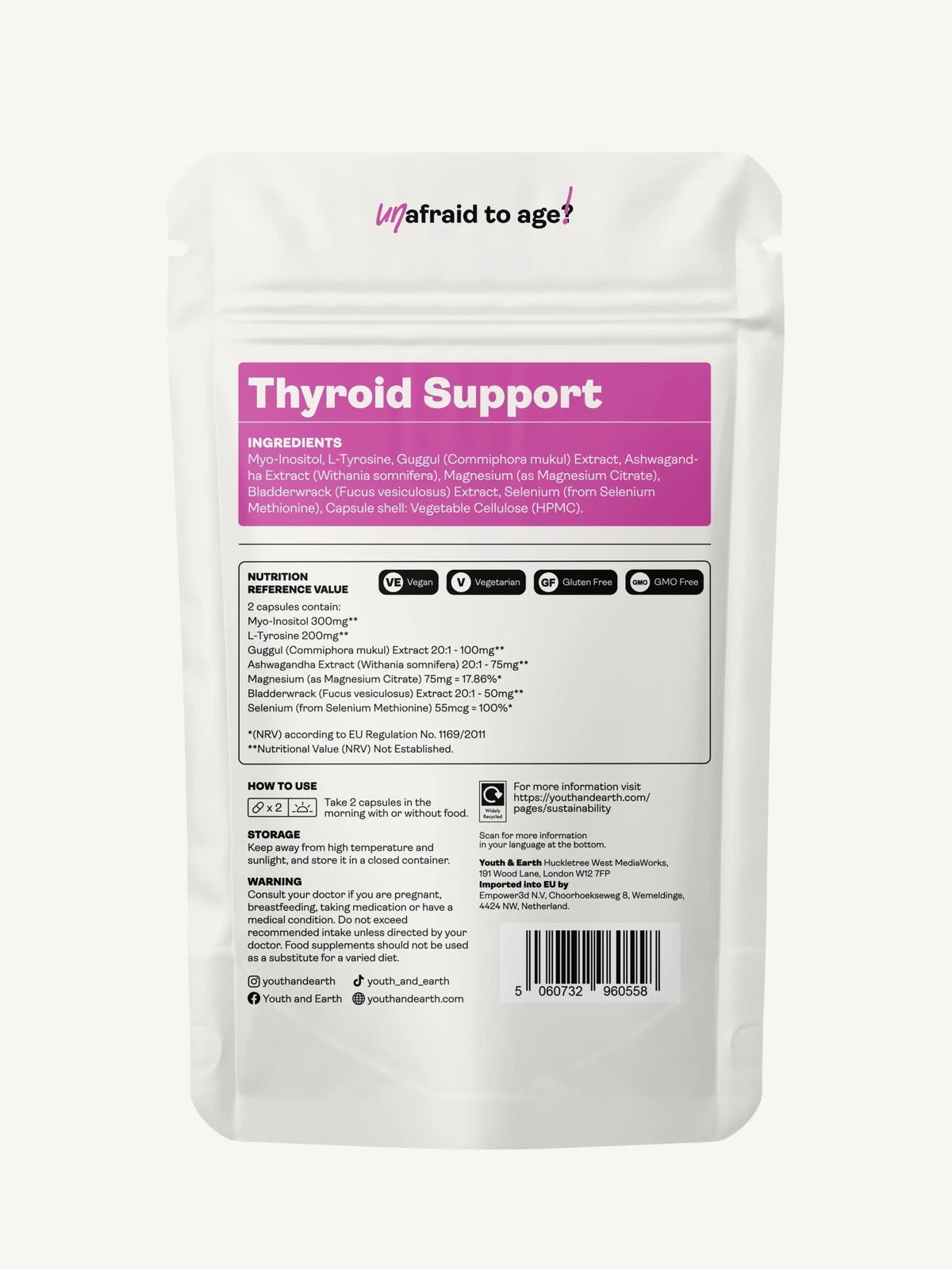 Thyroid Support 60 Capsules - Youth &amp; Earth EU Store