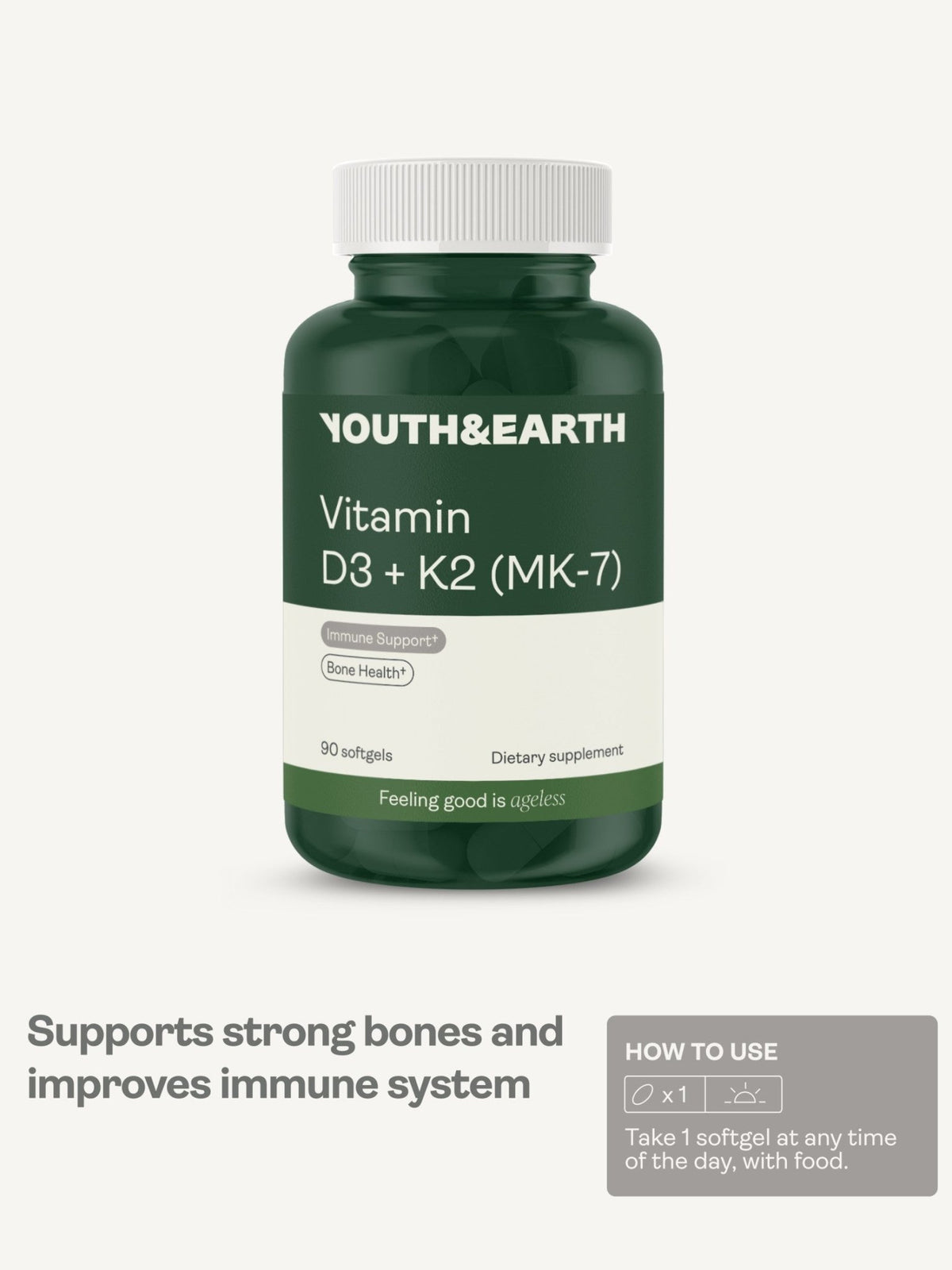 Vitamina D3 4000 UI + K2 200 mcg - Loja Youth & Earth