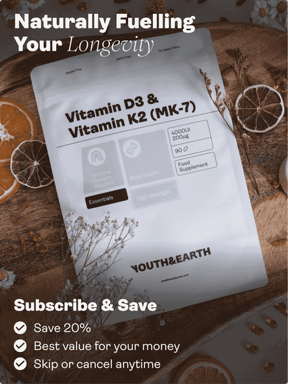 Vitamin D3 4000UI + K2 200mcg - Youth & Earth EU Store