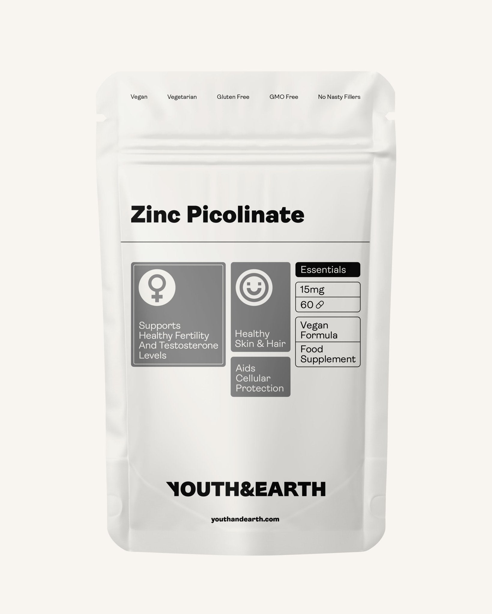 Zinc Picolinate 15mg x 60 Capsules - Youth & Earth EU Store