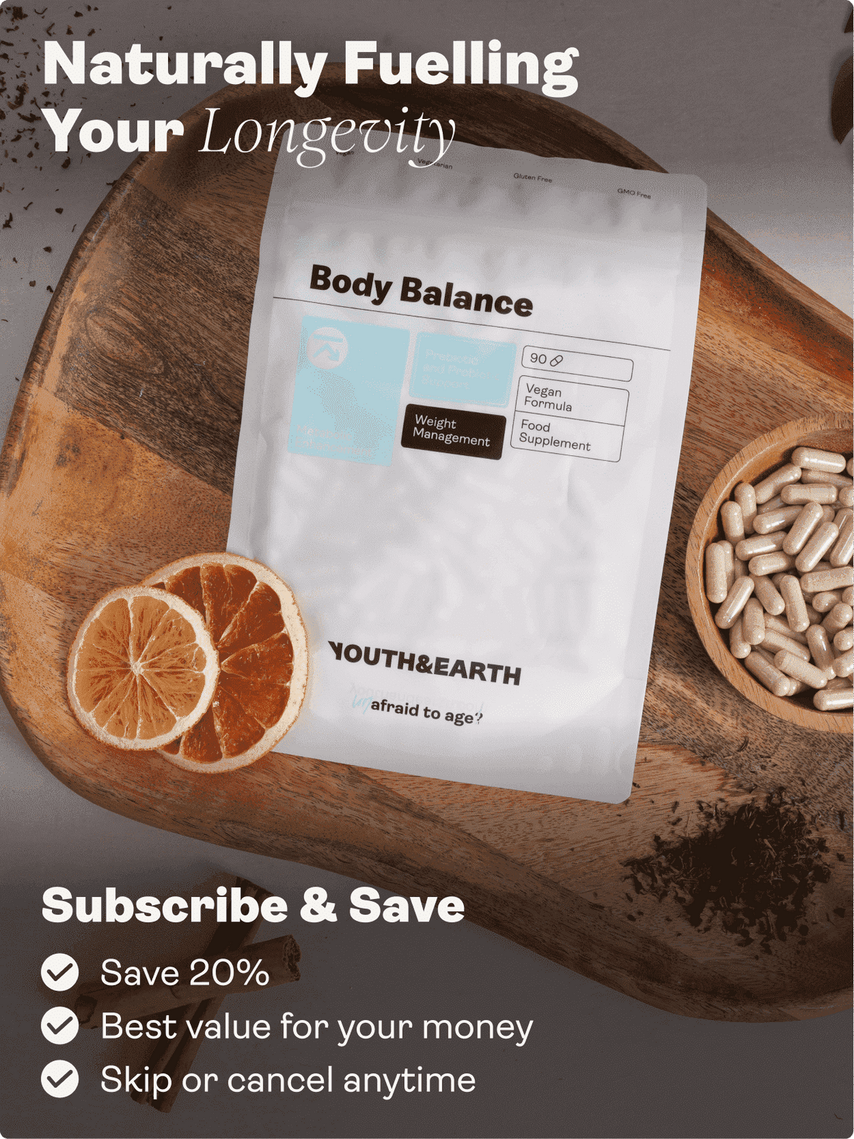 Body Balance - formule pro regulaci hmotnosti, 90 kapslí - Youth & Earth EU Store