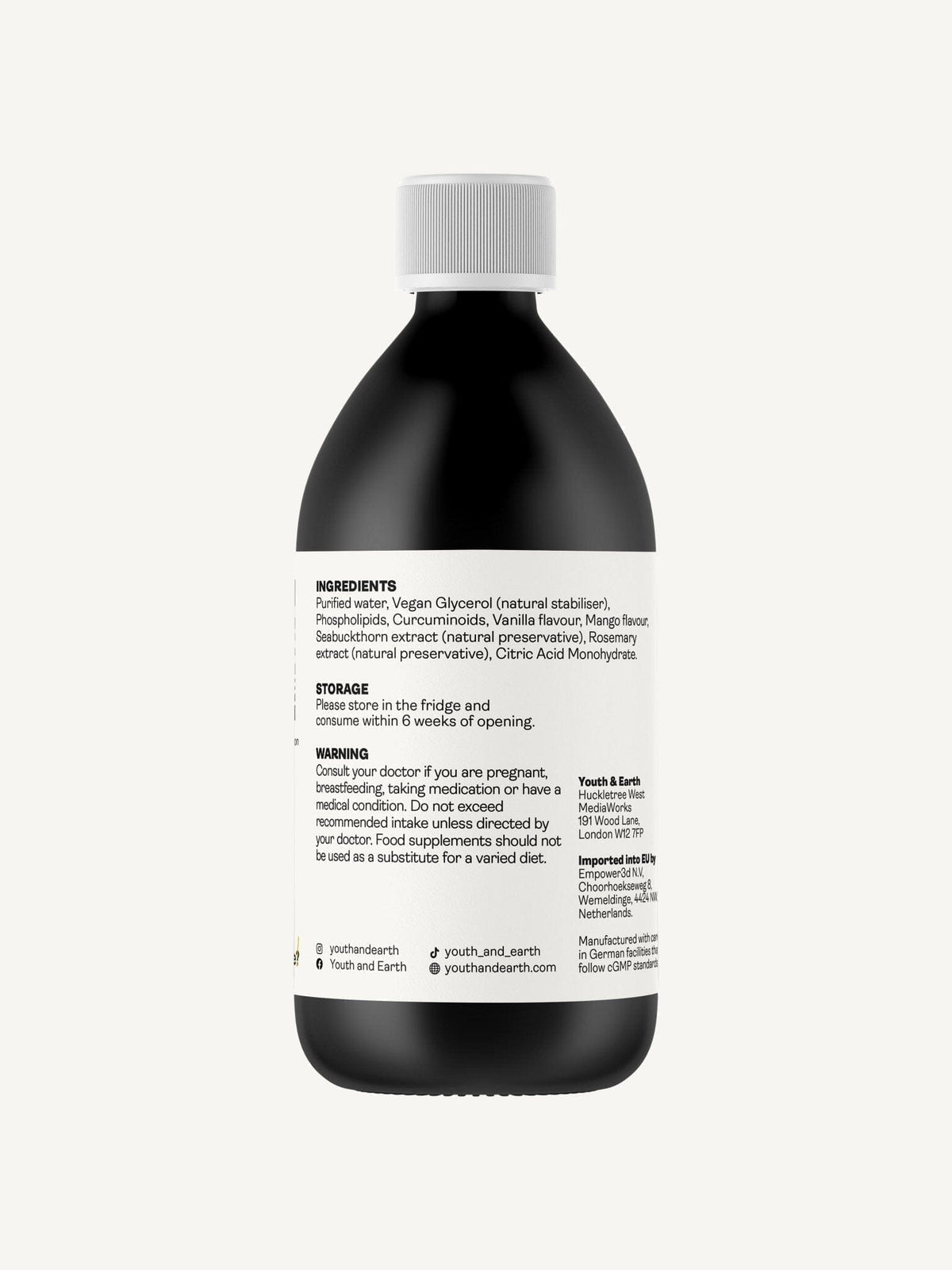 Liposomales Curcumin 200mg - Vanille- und Mangogeschmack, 250ml - Youth & Earth EU Store