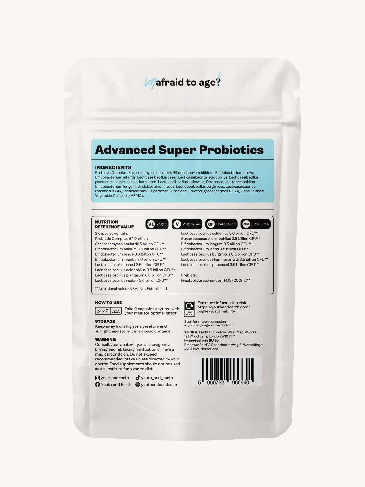 Advanced Super Probiotics - 60 Cápsulas - Youth & Earth EU Store
