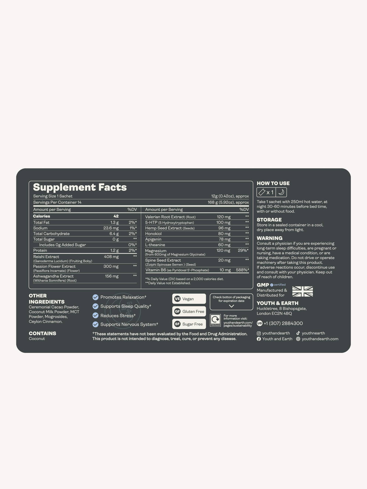 PM: Sleep Dust - Ceremonial Cacao youthandearth 