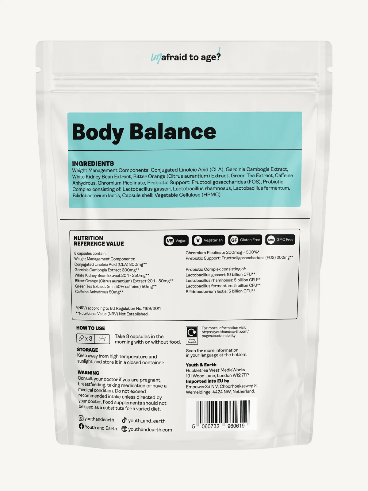 Body Balance - Formule de gestion du poids, 90 gélules - Youth & Earth EU Store