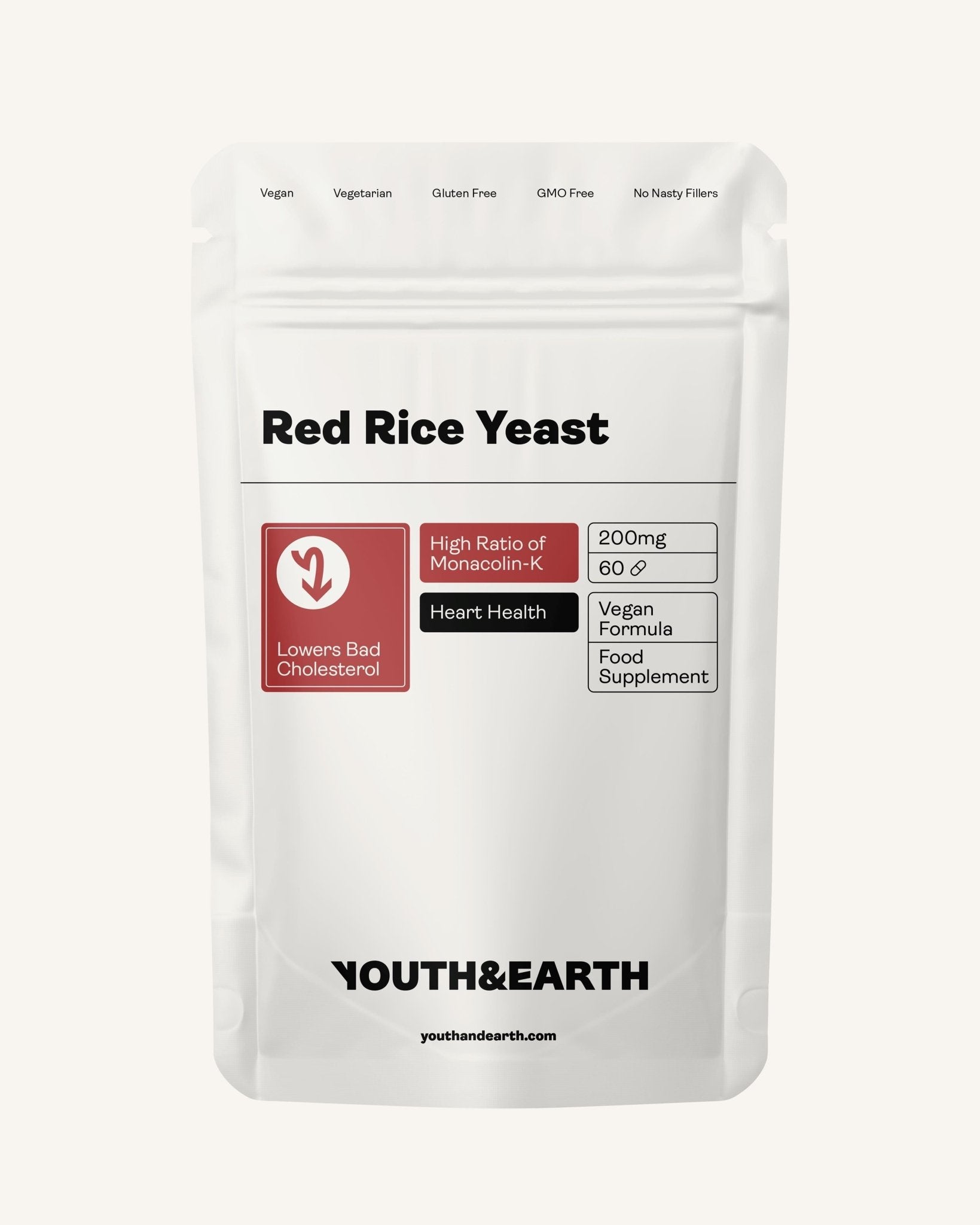 Levure de riz rouge 60 gélules (2 mois) - Youth & Earth EU Store