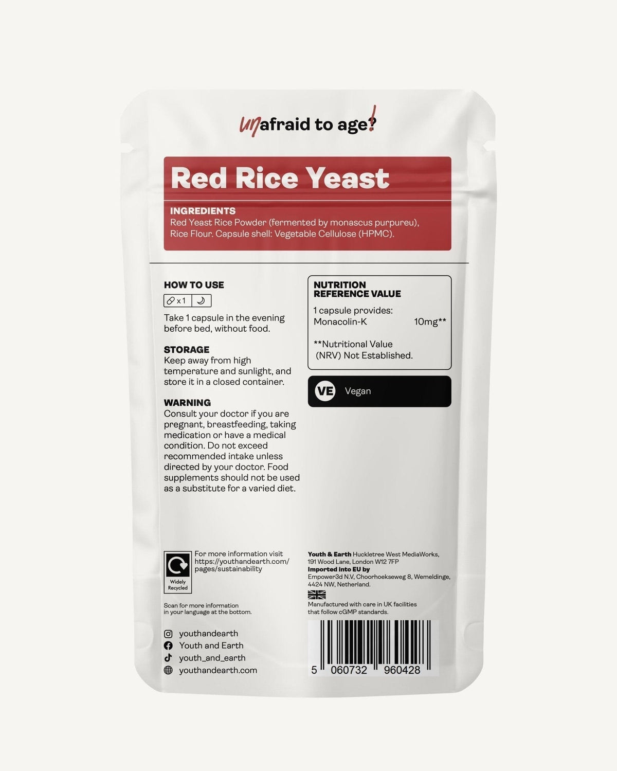 Lievito di riso rosso 60 capsule (scorta per 2 mesi) - Gioventù e Terra EU Store
