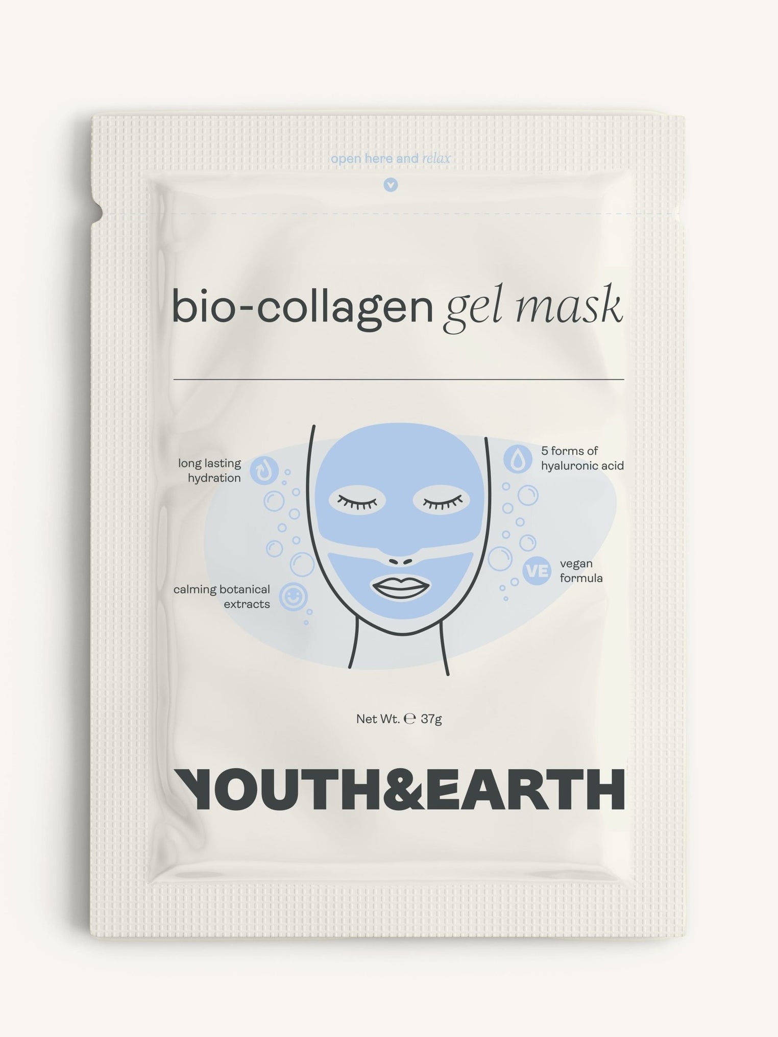 Ácido hialurónico - Máscara facial em gel - Youth & Earth EU Store