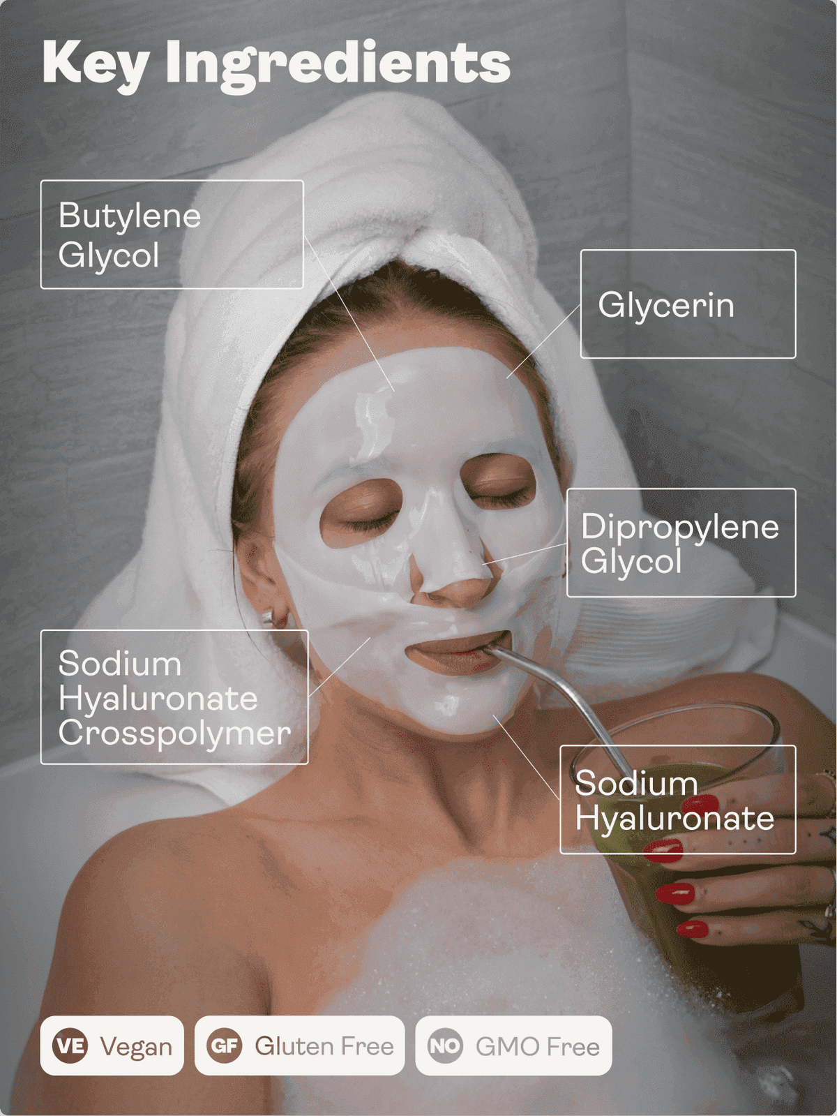 Ácido hialurónico - Máscara facial em gel - Youth & Earth EU Store