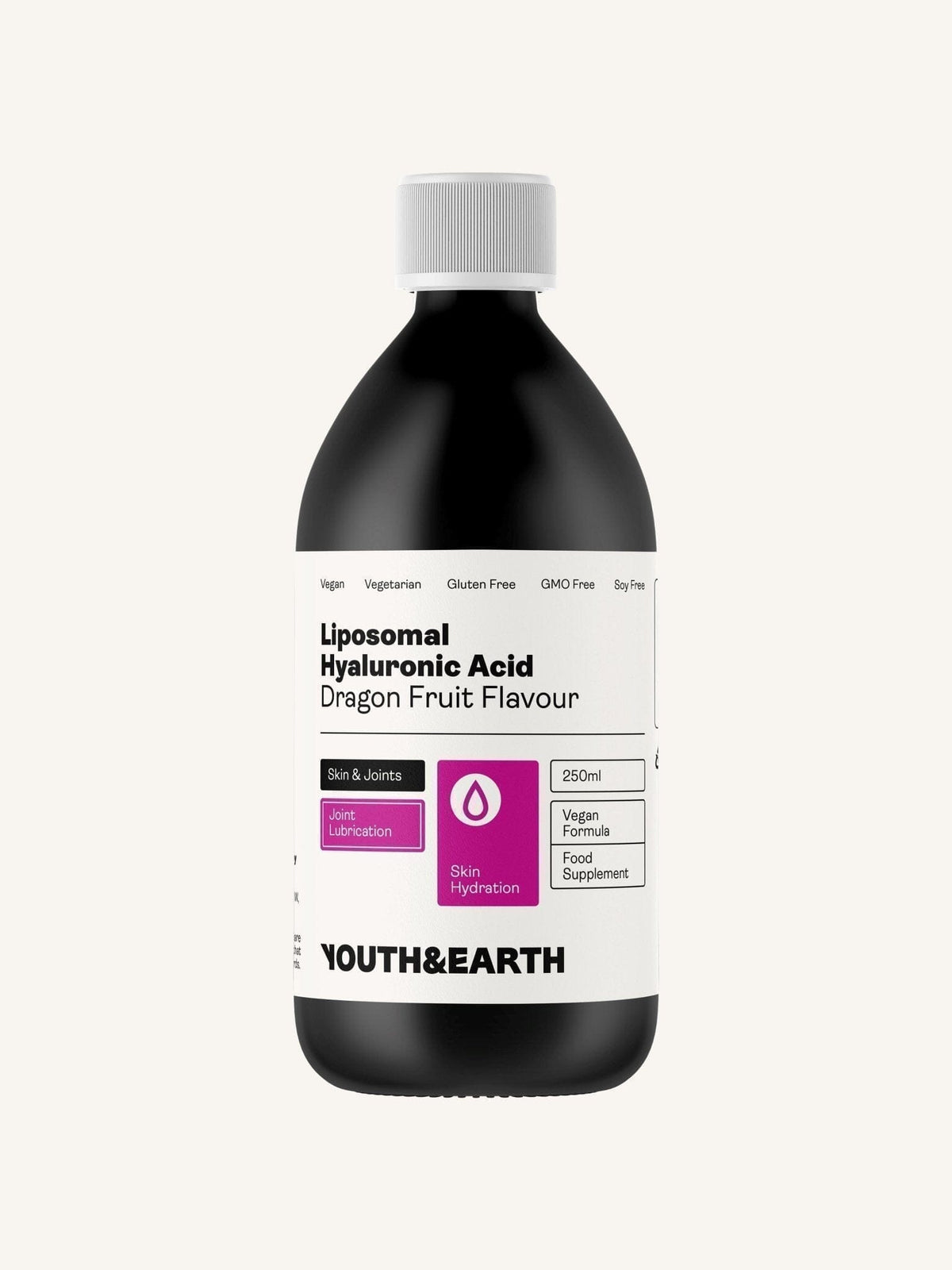 Ácido Hialurónico Lipossomal 100mg - Sabor a frutos do dragão, 250ml - Youth & Earth EU Store
