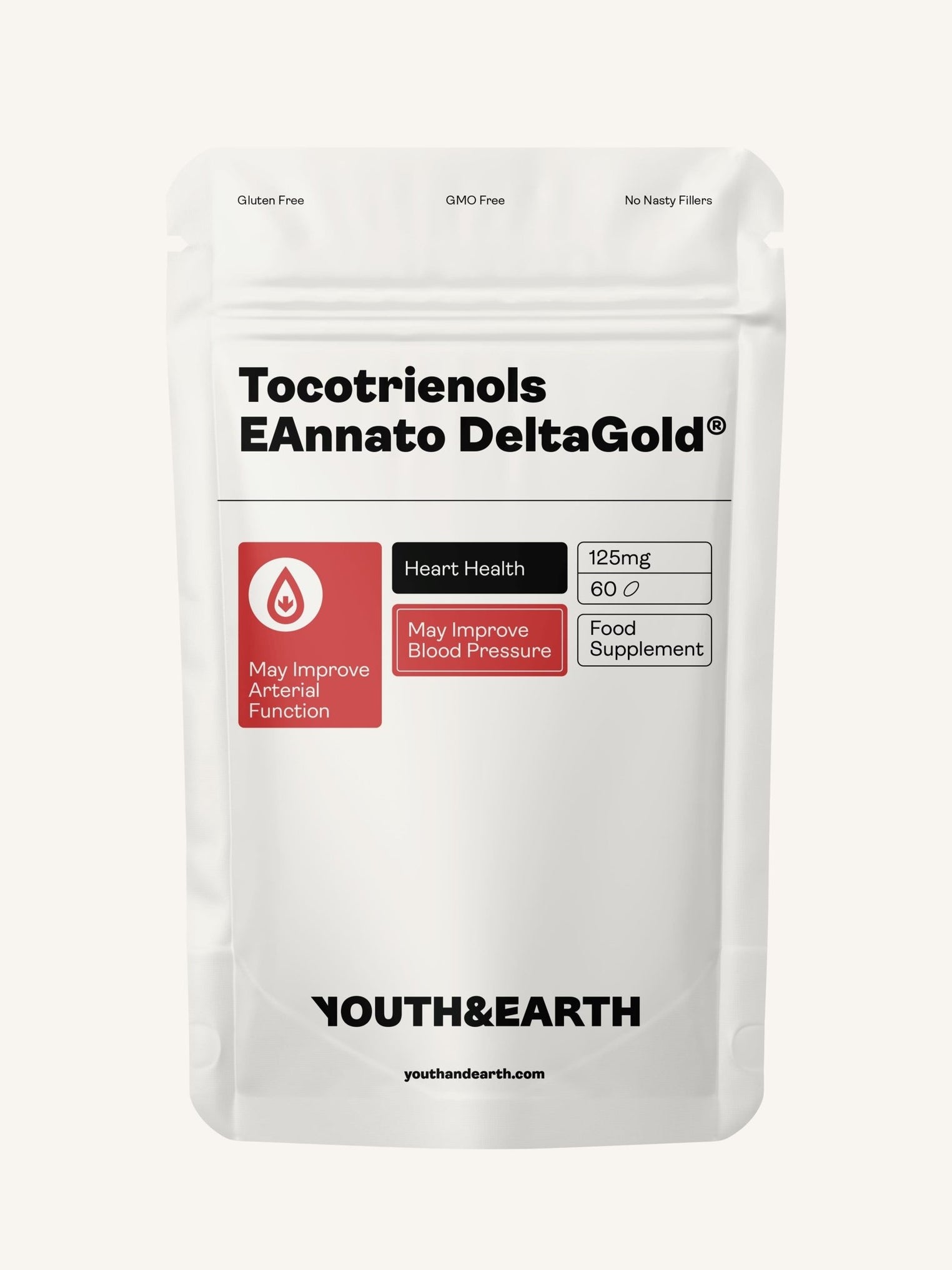 Tocotrienóis EAnnato Delta Gold 125mg, 60 cápsulas moles - Youth & Earth EU Store