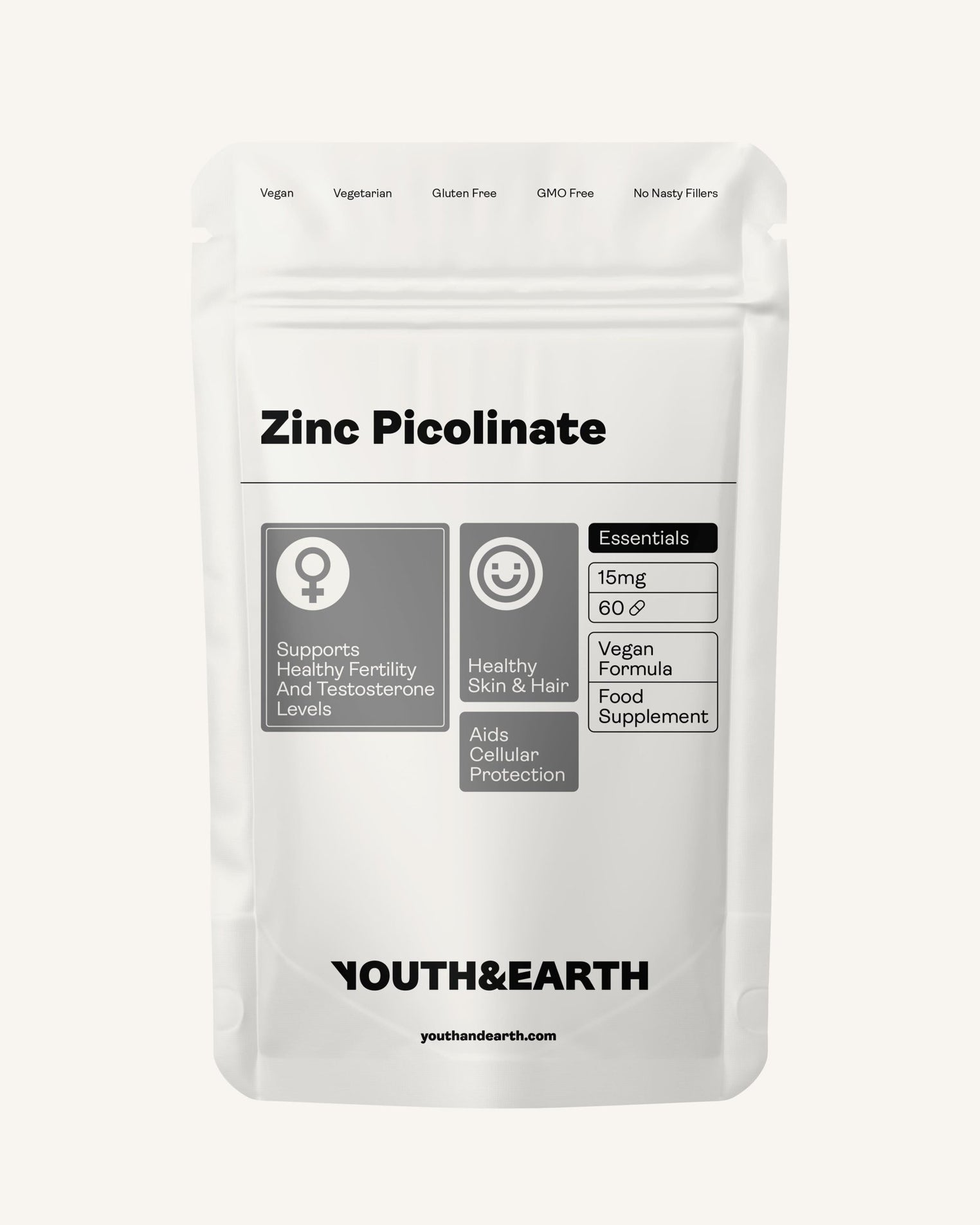 Zinc Picolinate 15mg x 60 Capsules - Youth & Earth EU Store