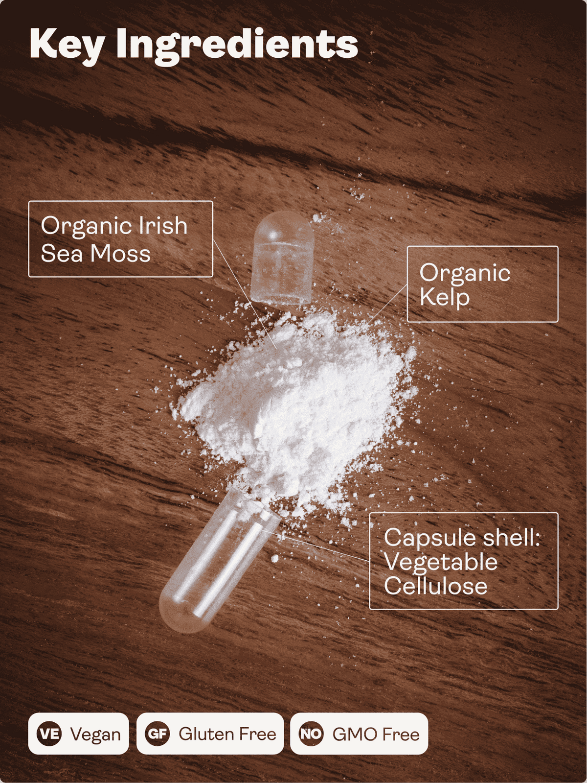 Irländsk sjömossa och blåstång - 600 mg, 60 kapslar - Youth & Earth EU Store